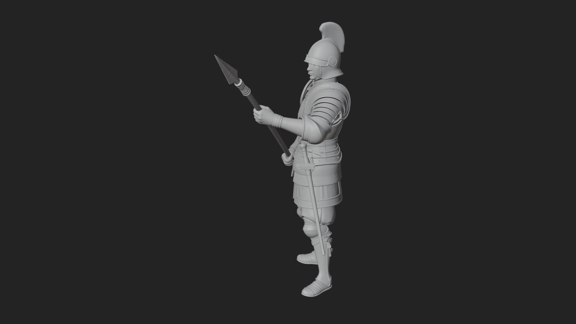 Greek Hoplite Warrior Statue Design 17 3D Print Model 3D Model