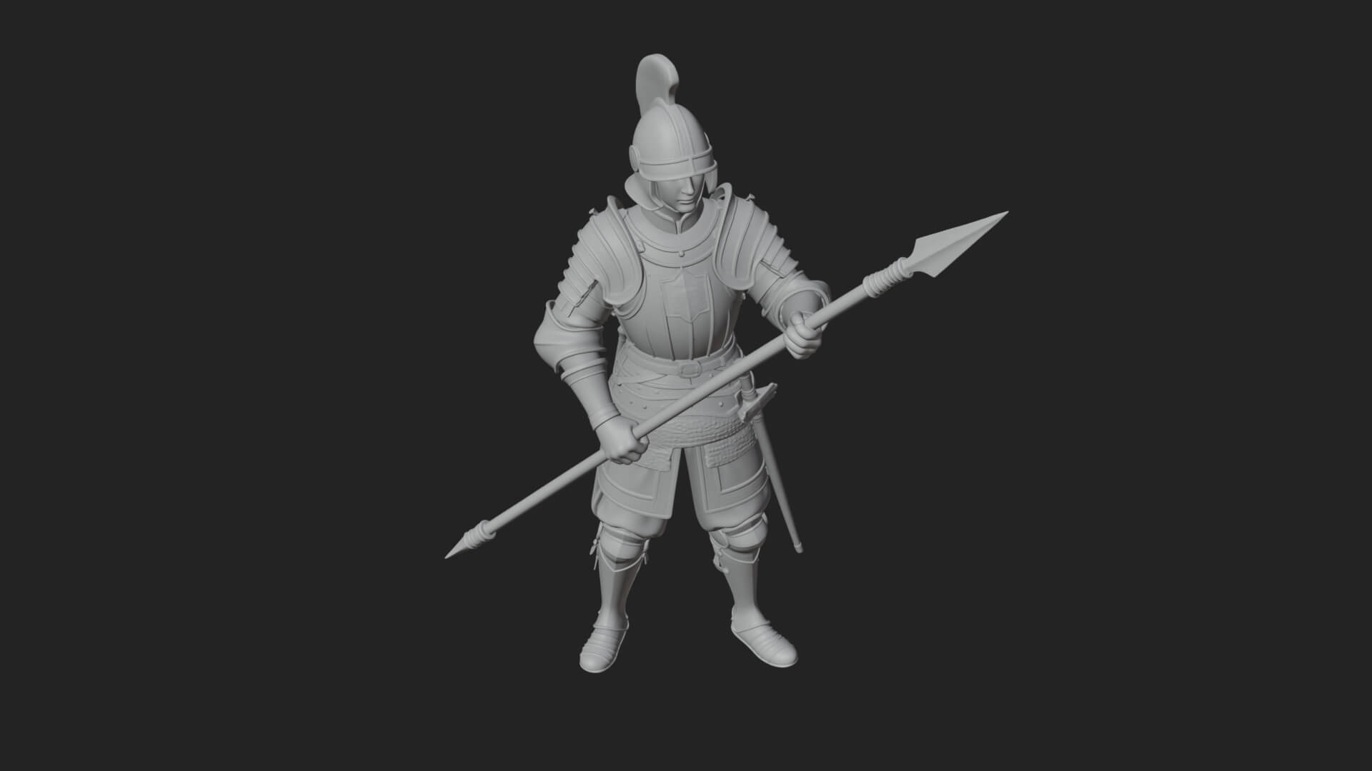 Greek Hoplite Warrior Statue Design 17 3D Print Model 3D Model