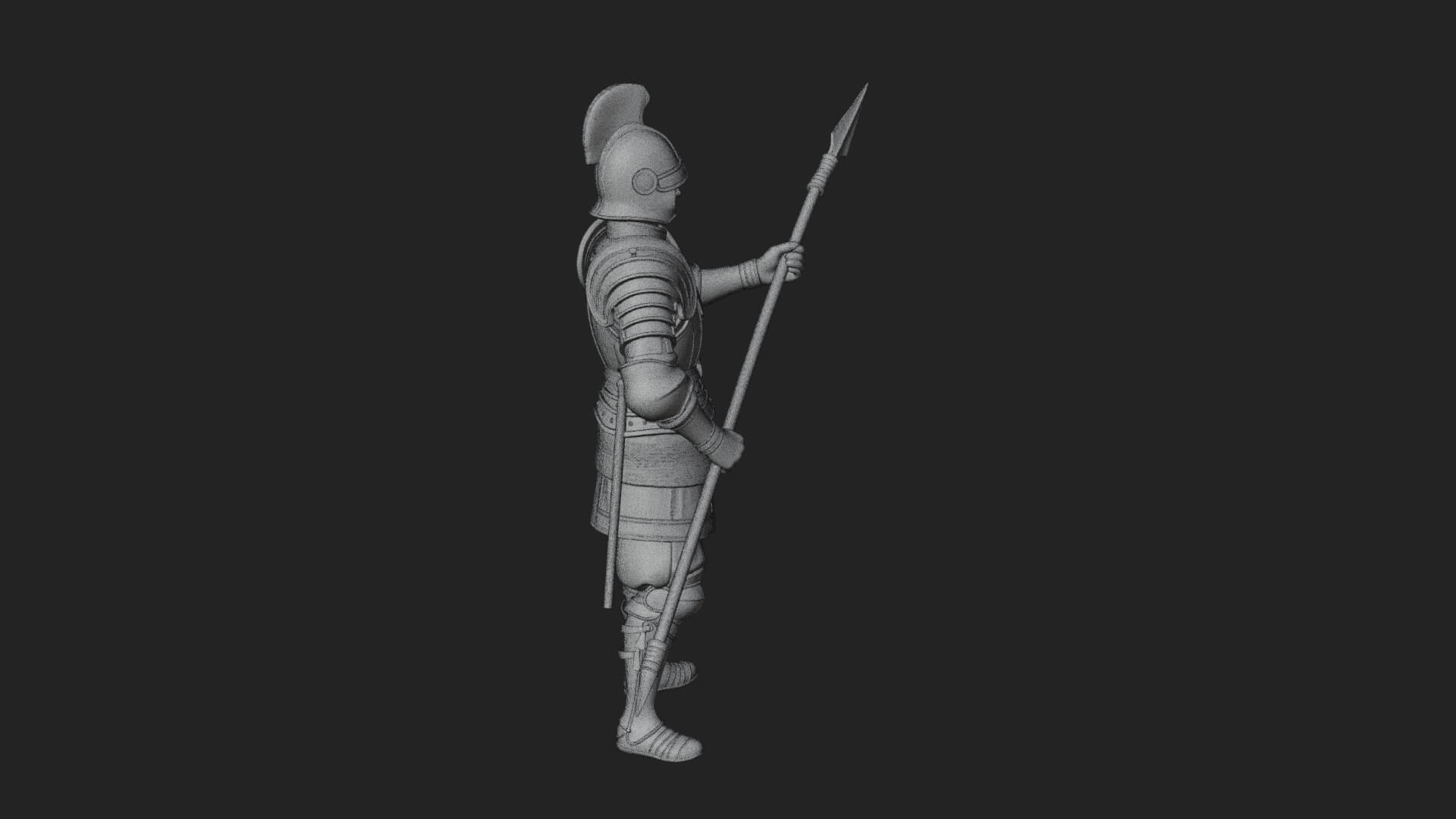 Greek Hoplite Warrior Statue Design 17 3D Print Model 3D Model