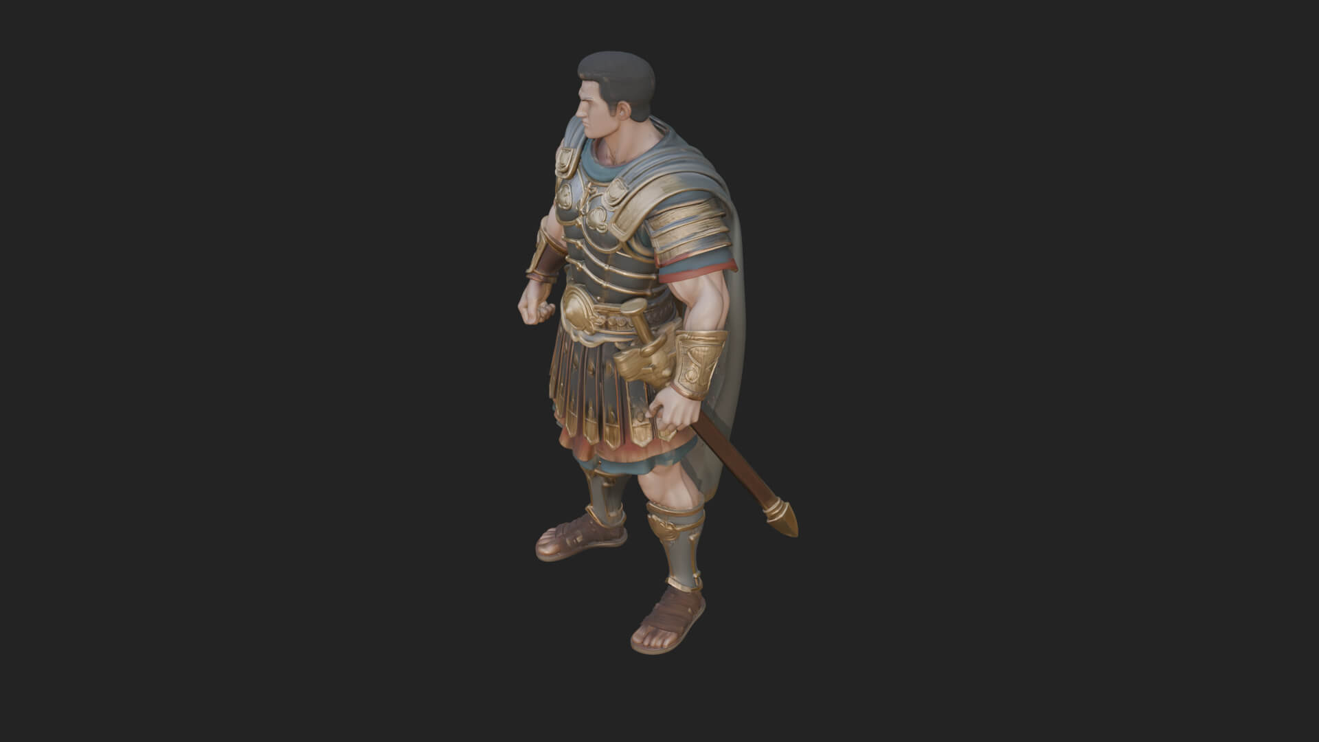Greek Hoplite Warrior Statue Design 18 3D Print Model 3D Model