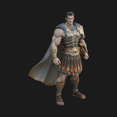 Greek Hoplite Warrior Statue Design 18 3D Print Model
