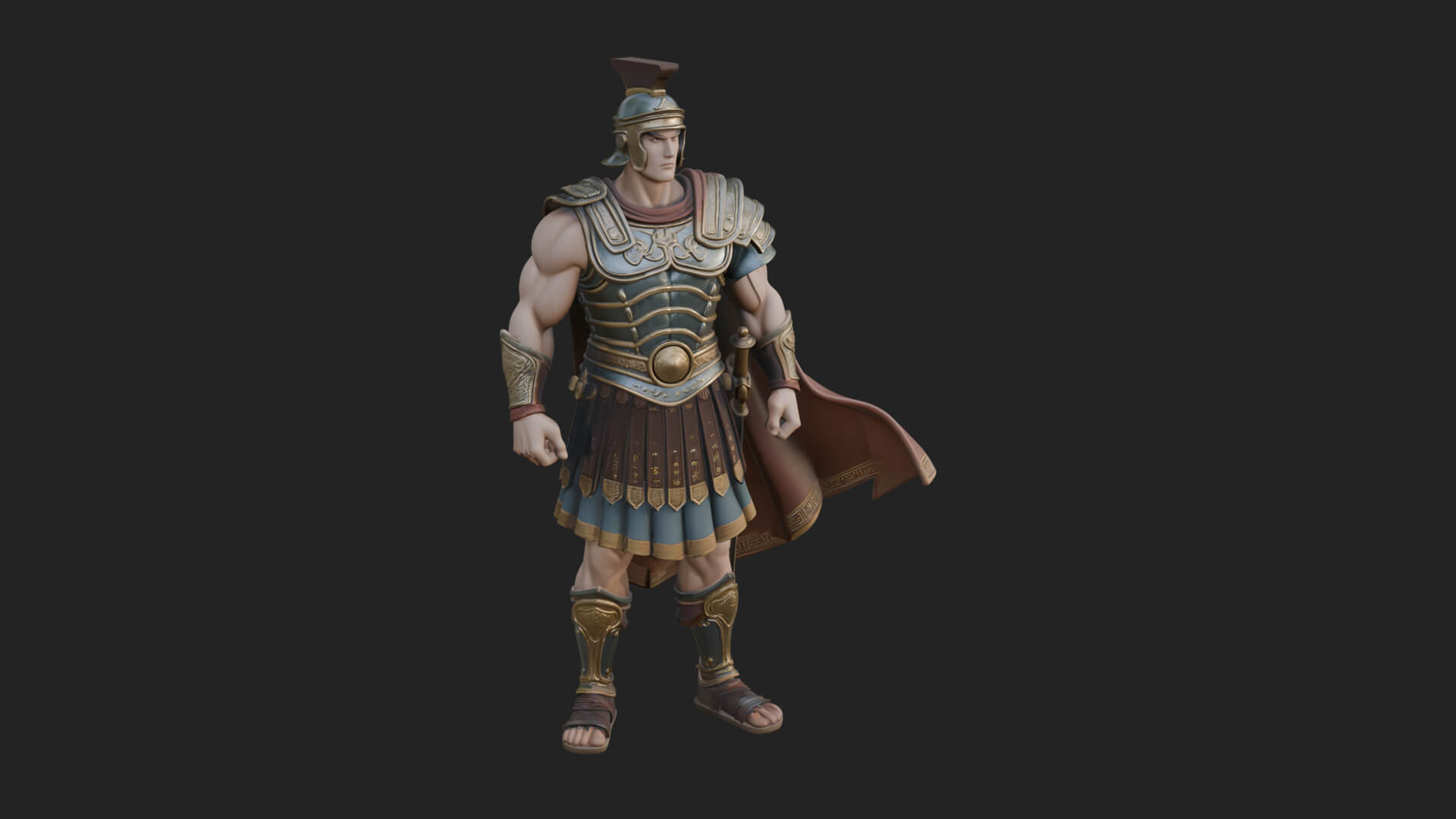 Greek Hoplite Warrior Statue Design 19 3D Print Model 3D Model