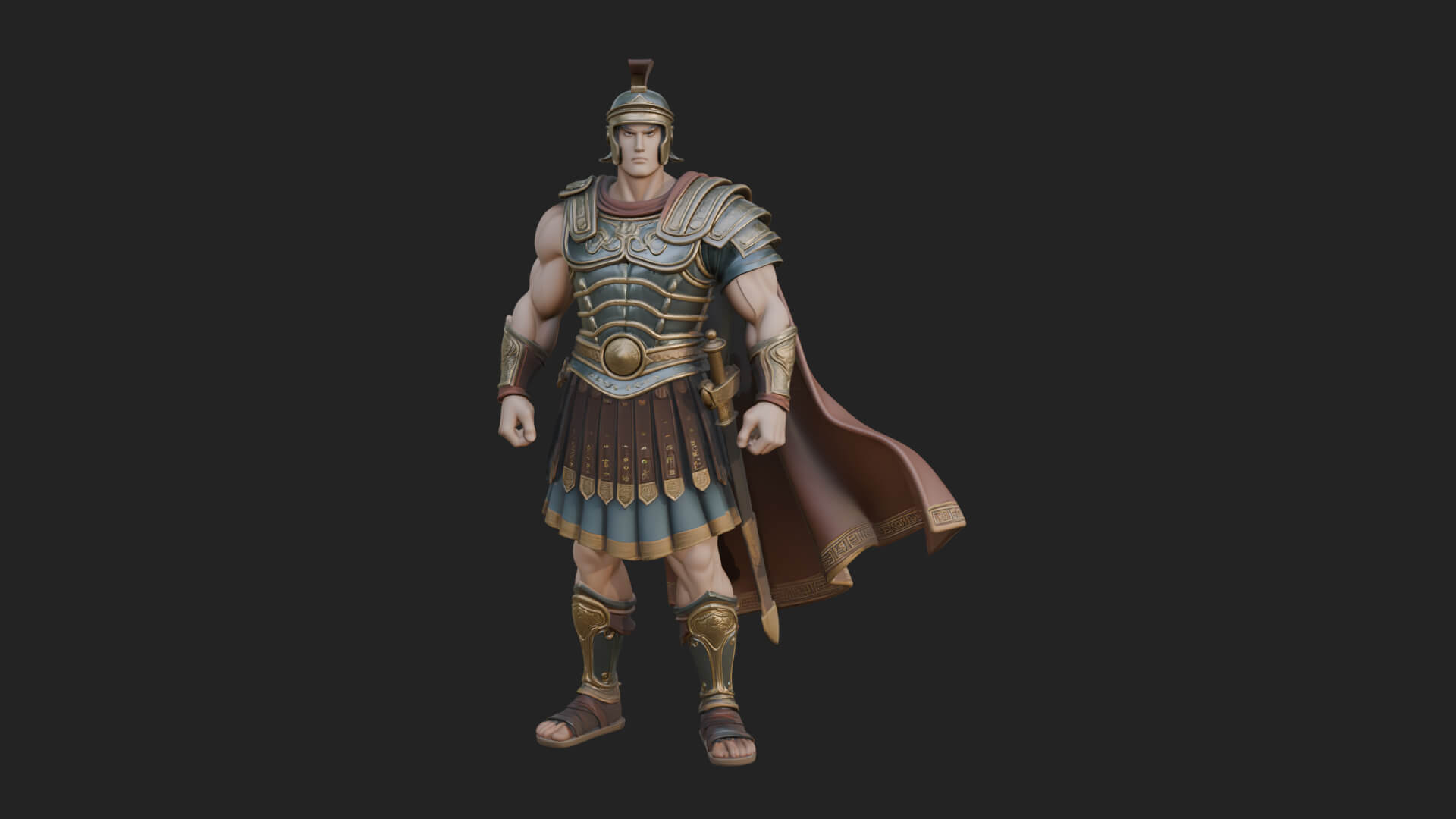 Greek Hoplite Warrior Statue Design 19 3D Print Model 3D Model