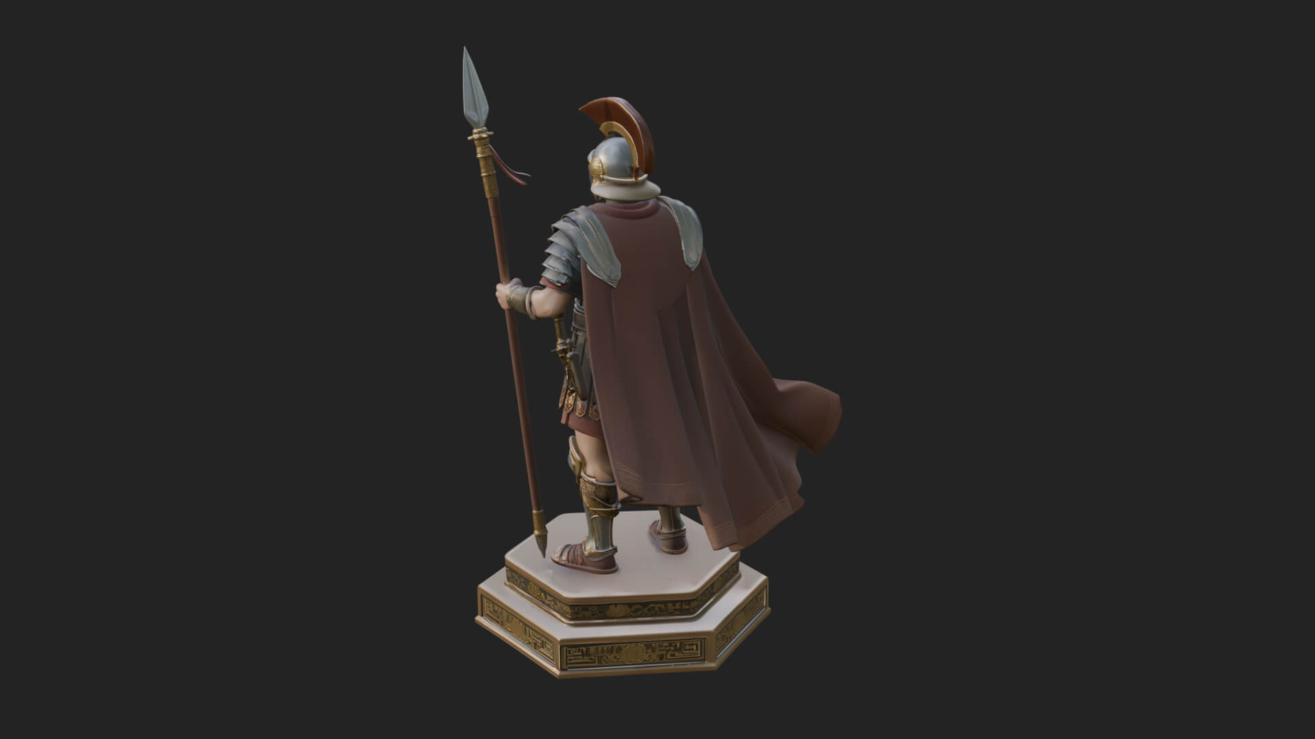 Greek Hoplite Warrior Statue Design 21 3D Print Model 3D Model