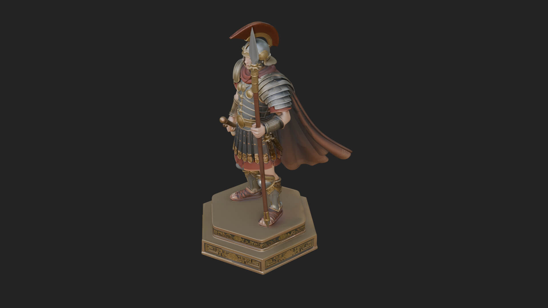 Greek Hoplite Warrior Statue Design 21 3D Print Model 3D Model