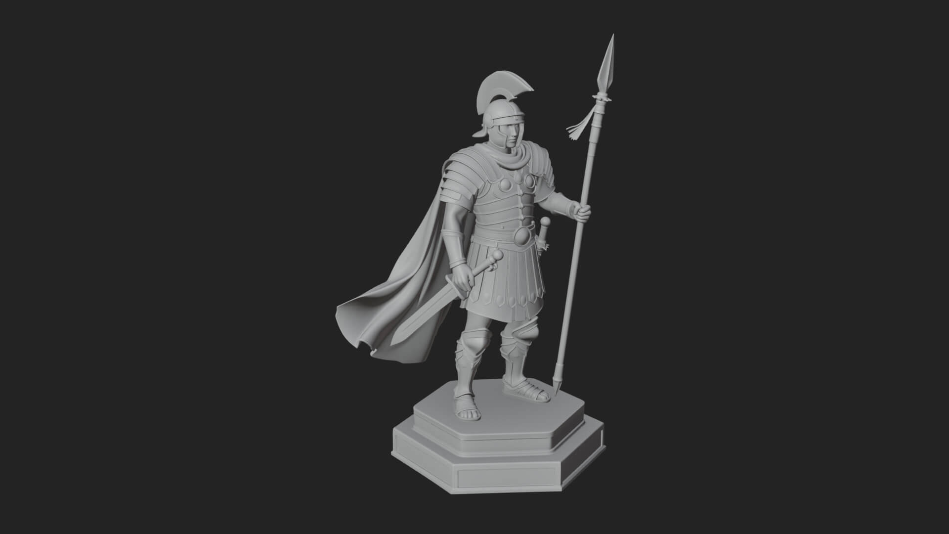 Greek Hoplite Warrior Statue Design 21 3D Print Model 3D Model