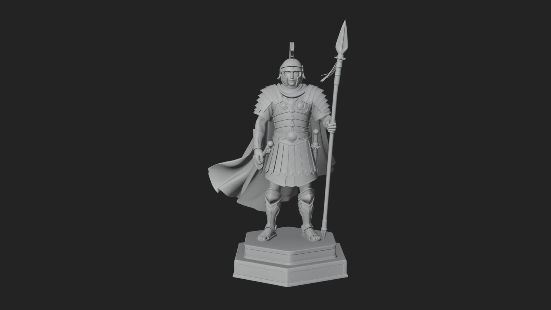 Greek Hoplite Warrior Statue Design 21 3D Print Model 3D Model