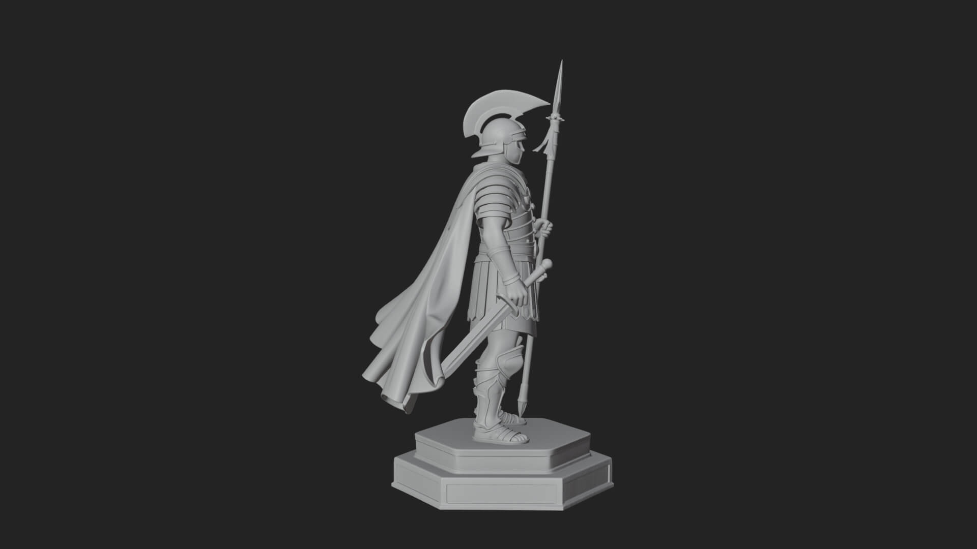 Greek Hoplite Warrior Statue Design 21 3D Print Model 3D Model