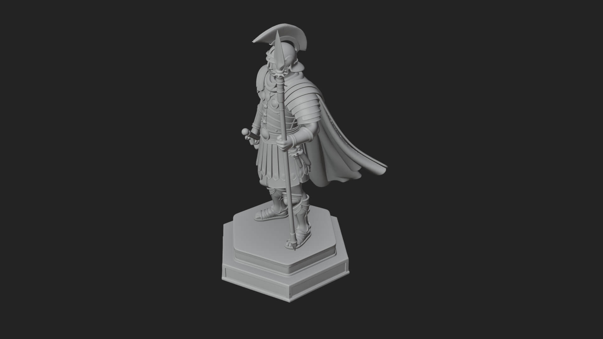 Greek Hoplite Warrior Statue Design 21 3D Print Model 3D Model