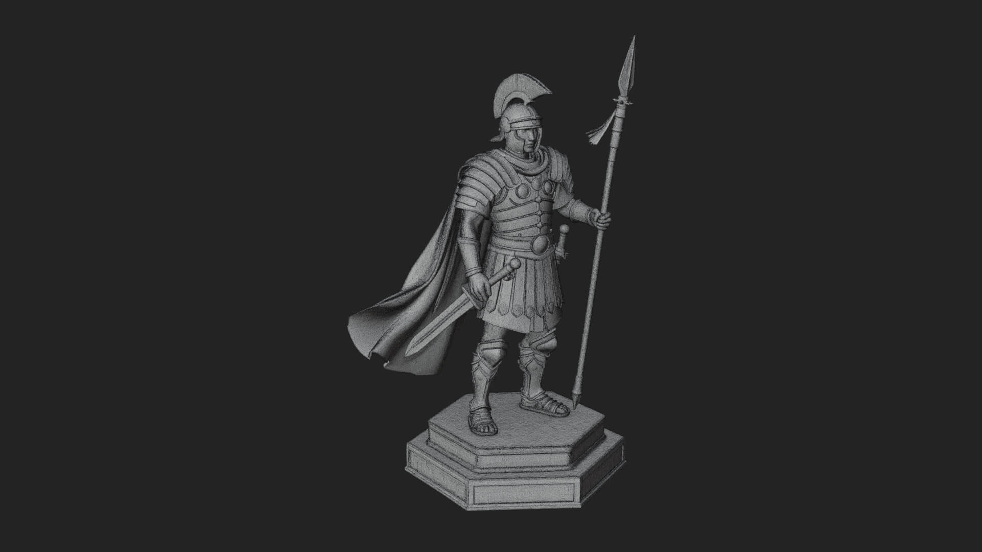 Greek Hoplite Warrior Statue Design 21 3D Print Model 3D Model