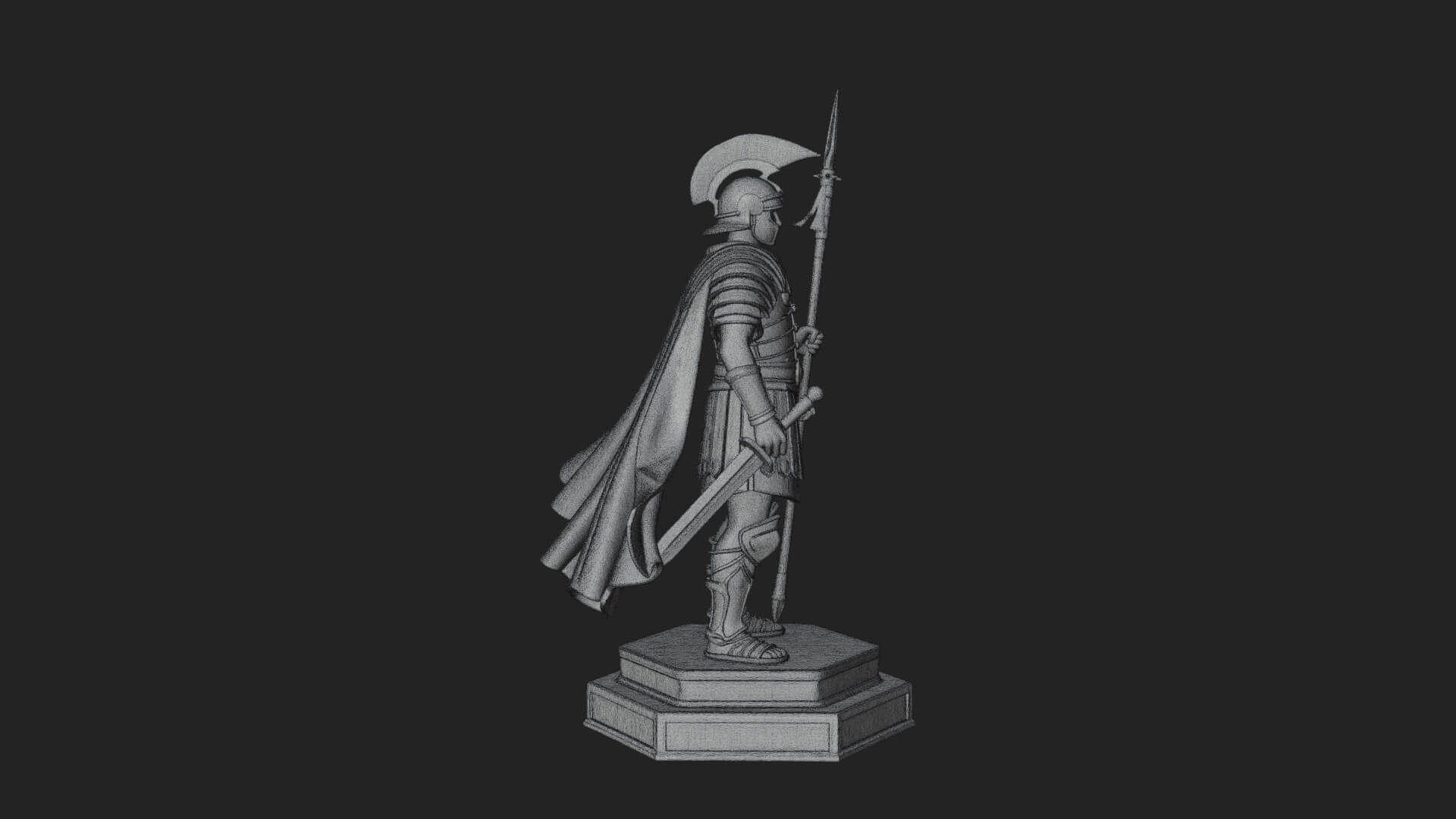 Greek Hoplite Warrior Statue Design 21 3D Print Model 3D Model