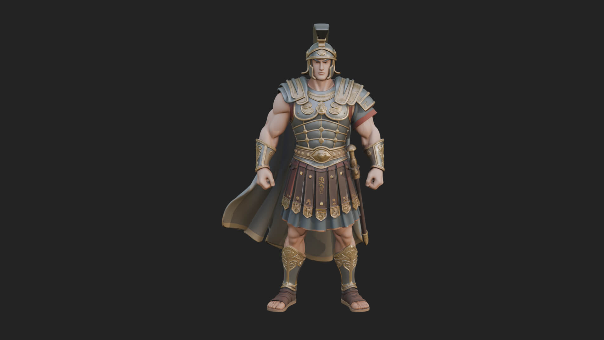 Greek Hoplite Warrior Statue Design 22 3D Print Model 3D Model