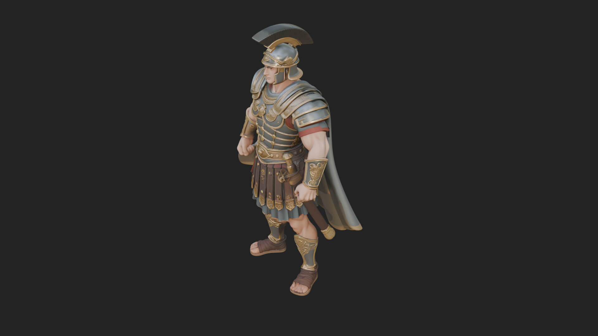 Greek Hoplite Warrior Statue Design 22 3D Print Model 3D Model