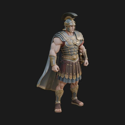 Greek Hoplite Warrior Statue Design 22 3D Print Model