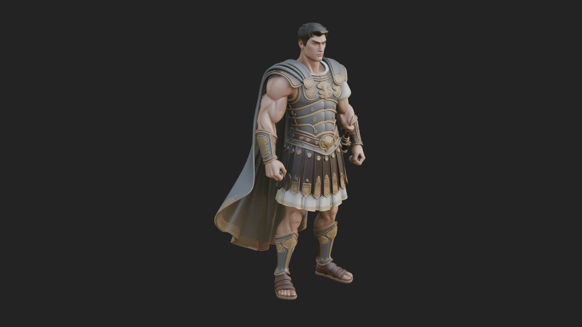 Greek Hoplite Warrior Statue Design 23 3D Print Model 3D Model