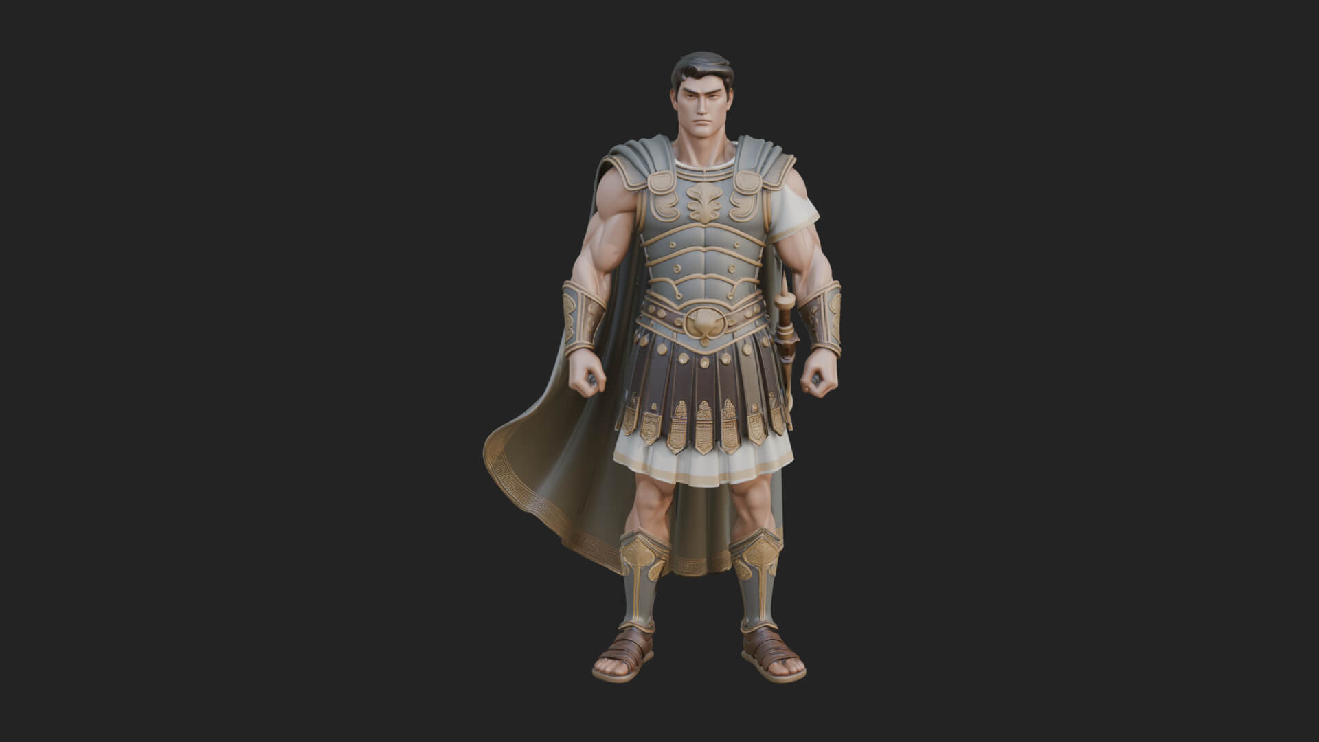 Greek Hoplite Warrior Statue Design 23 3D Print Model 3D Model