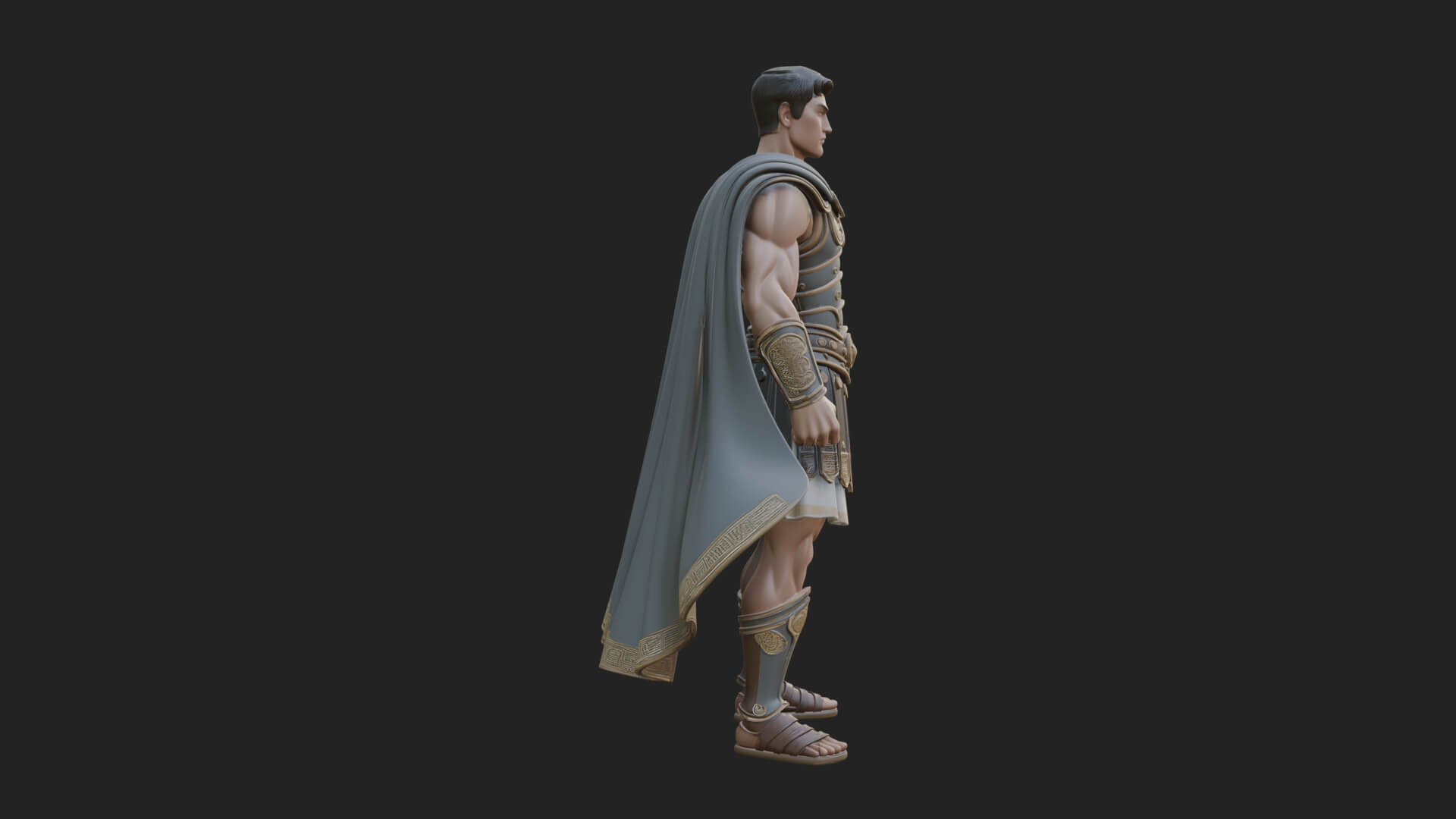 Greek Hoplite Warrior Statue Design 23 3D Print Model 3D Model