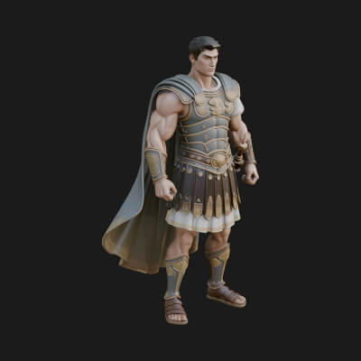 Greek Hoplite Warrior Statue Design 23 3D Print Model