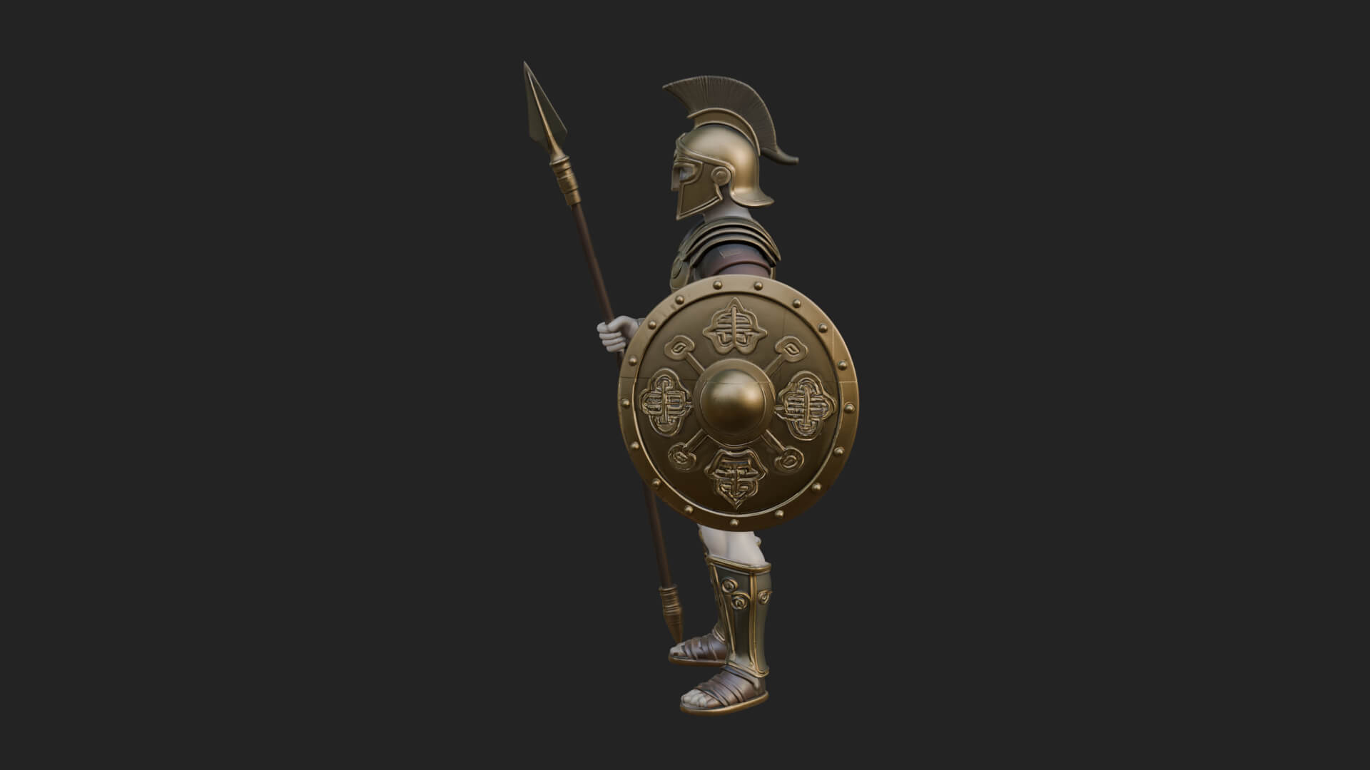Greek Hoplite Warrior Statue Design 24 3D Print Model 3D Model