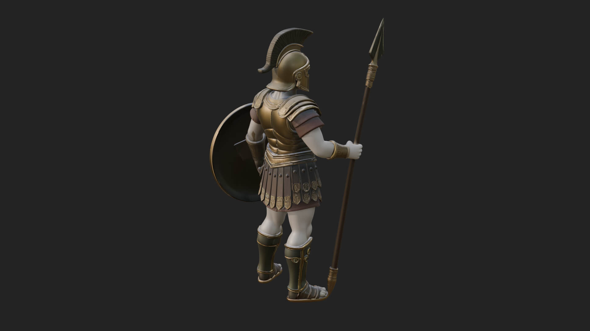 Greek Hoplite Warrior Statue Design 24 3D Print Model 3D Model