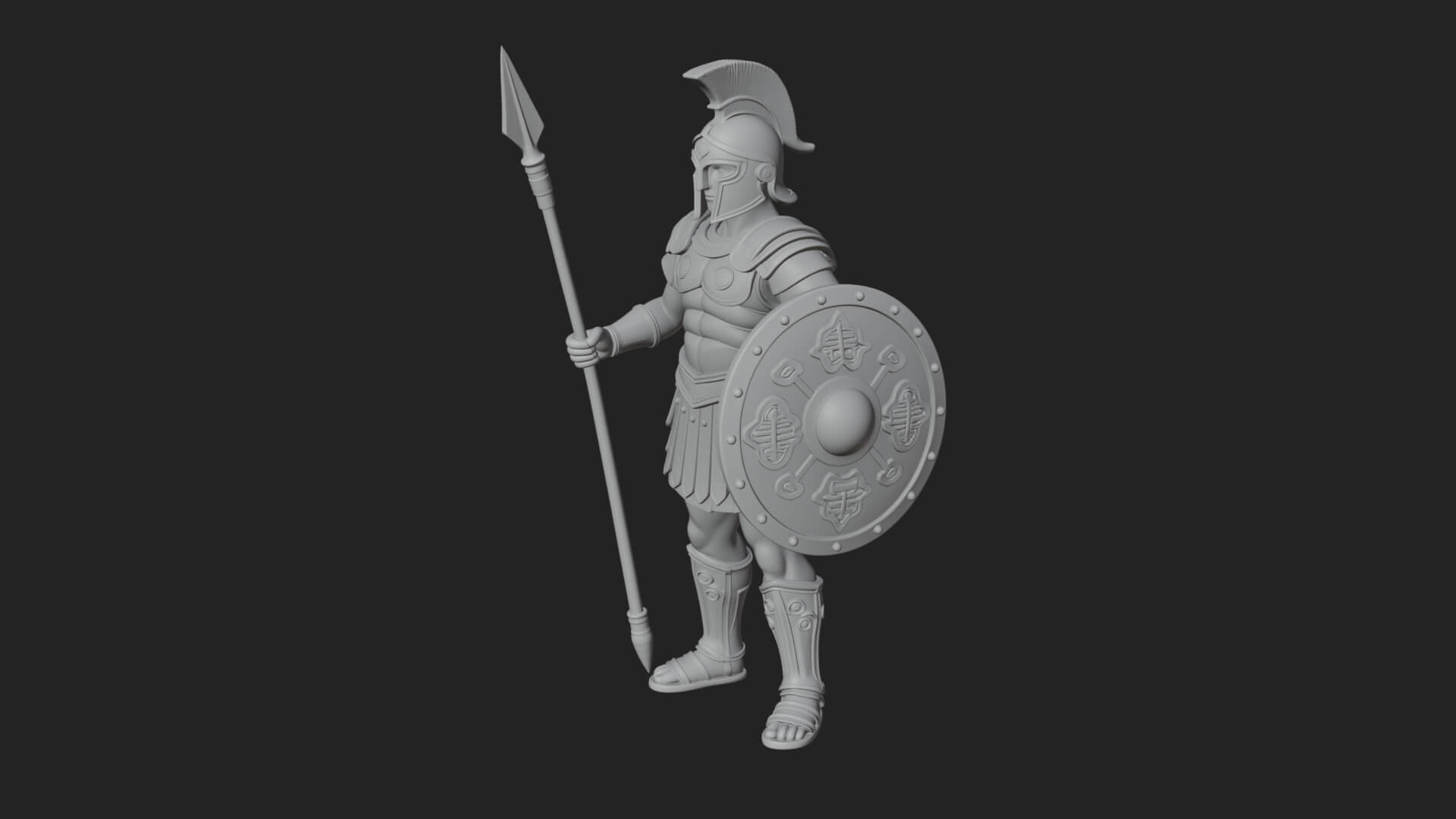 Greek Hoplite Warrior Statue Design 24 3D Print Model 3D Model