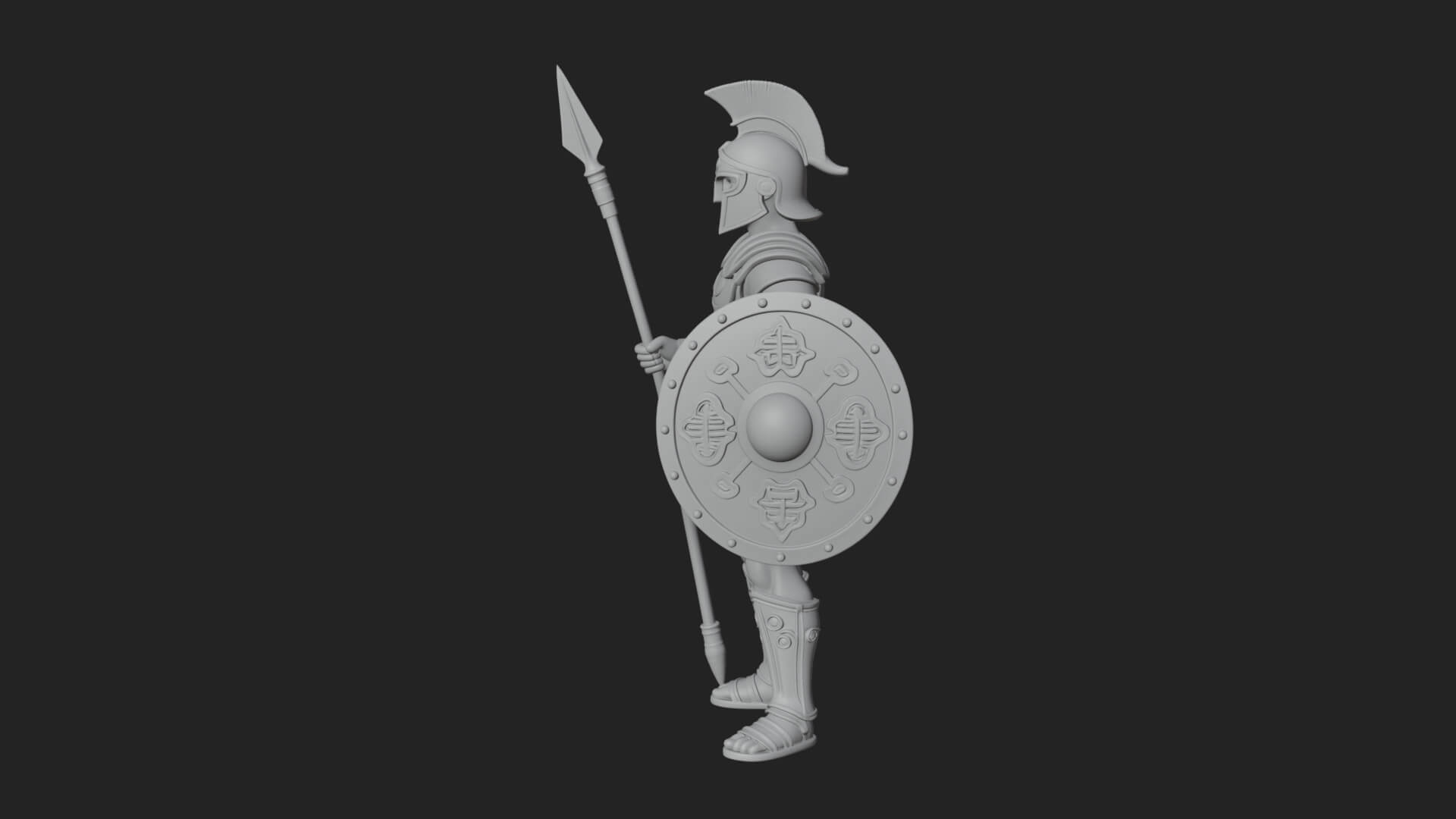 Greek Hoplite Warrior Statue Design 24 3D Print Model 3D Model