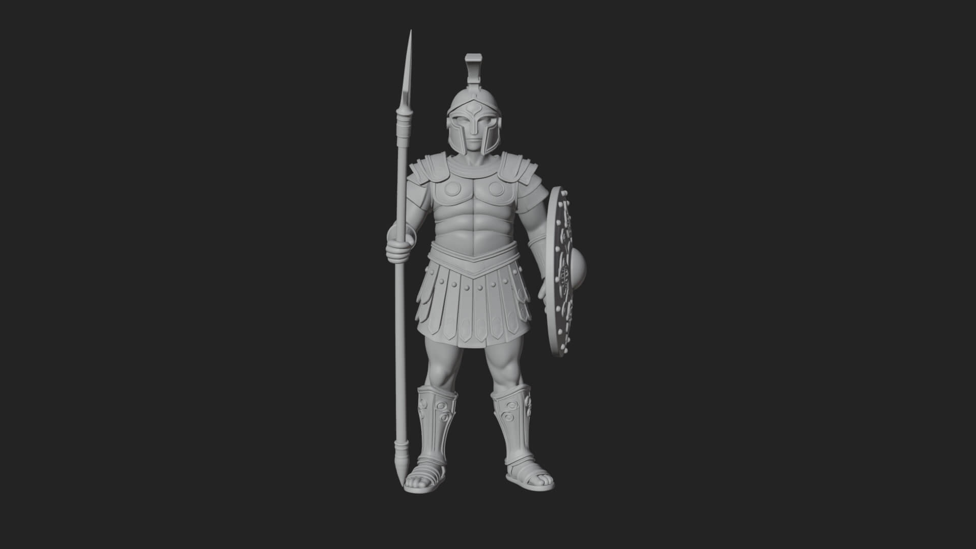 Greek Hoplite Warrior Statue Design 24 3D Print Model 3D Model