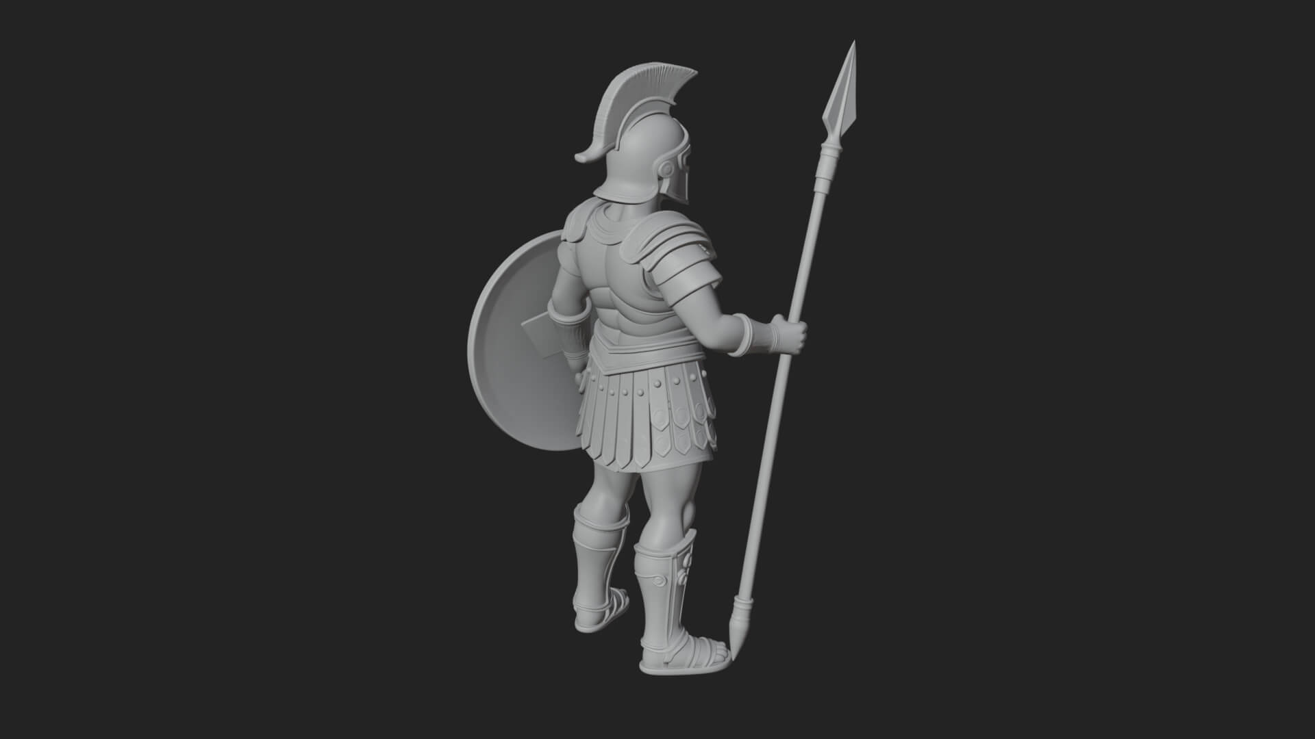 Greek Hoplite Warrior Statue Design 24 3D Print Model 3D Model