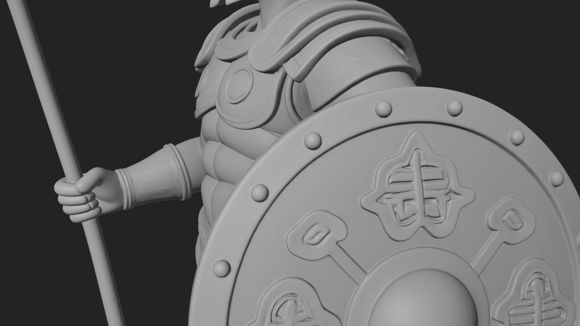 Greek Hoplite Warrior Statue Design 24 3D Print Model 3D Model
