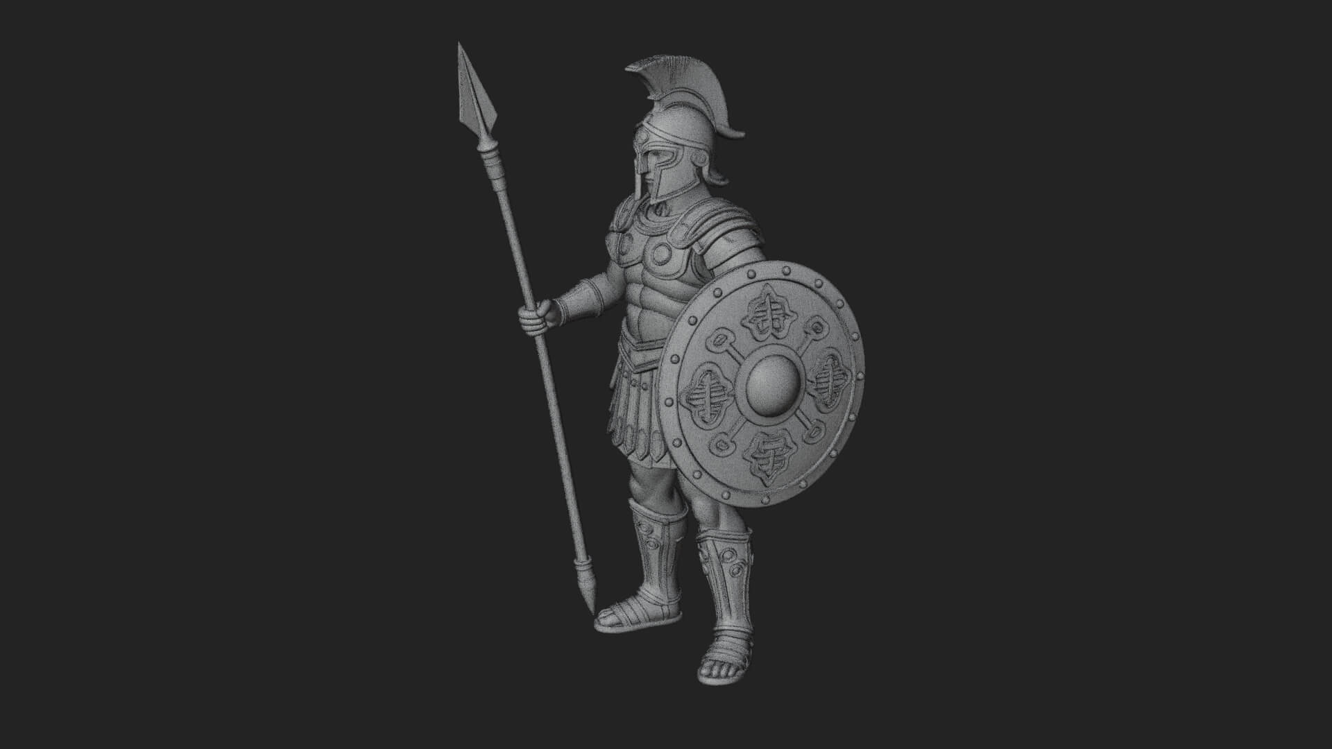 Greek Hoplite Warrior Statue Design 24 3D Print Model 3D Model
