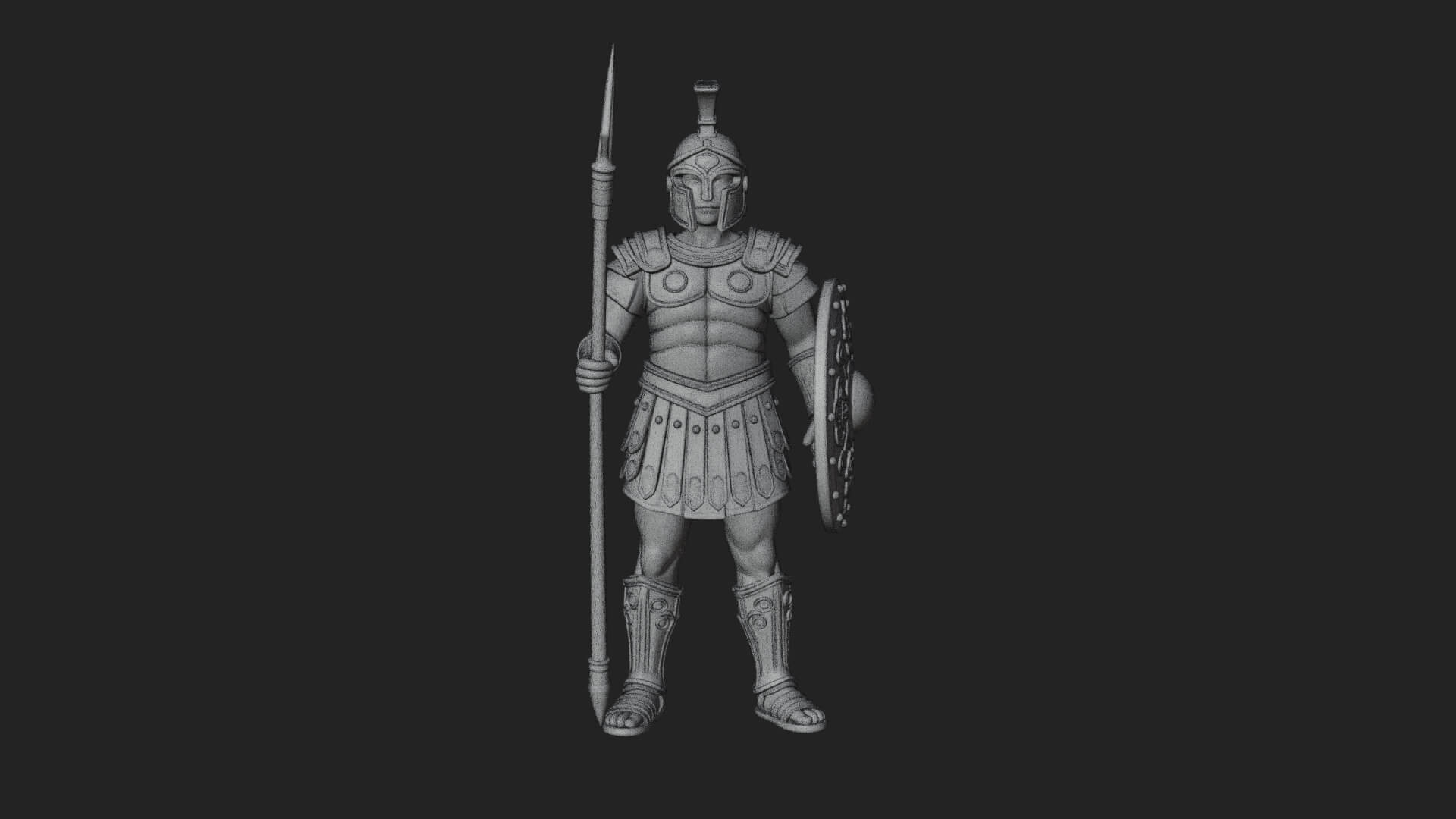 Greek Hoplite Warrior Statue Design 24 3D Print Model 3D Model