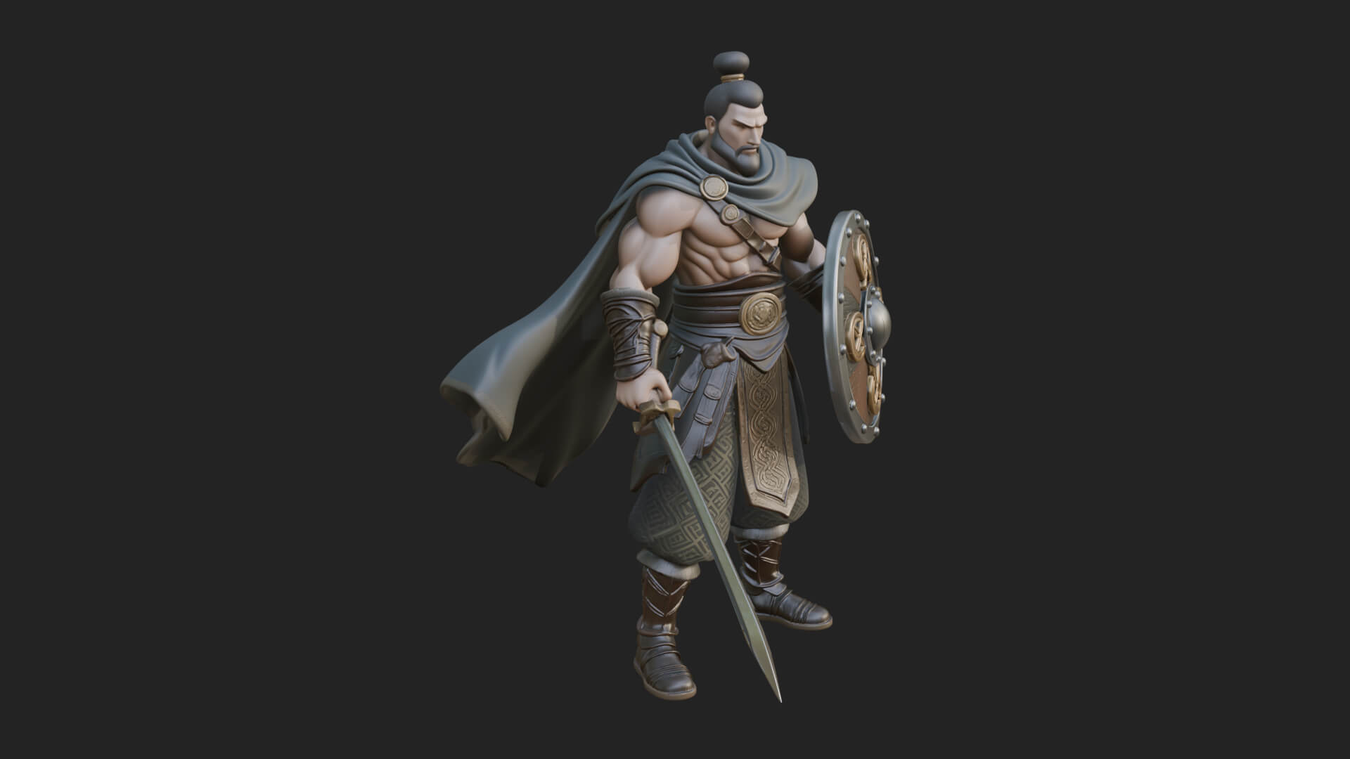 Greek Hoplite Warrior Statue Design 25 3D Print Model 3D Model