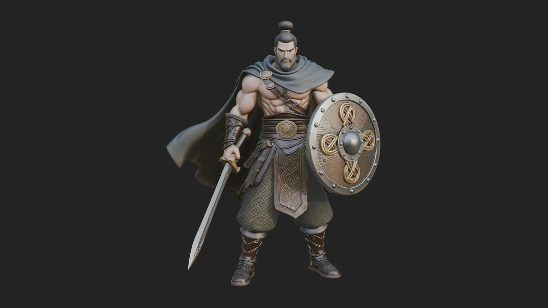Greek Hoplite Warrior Statue Design 25 3D Print Model 3D Model