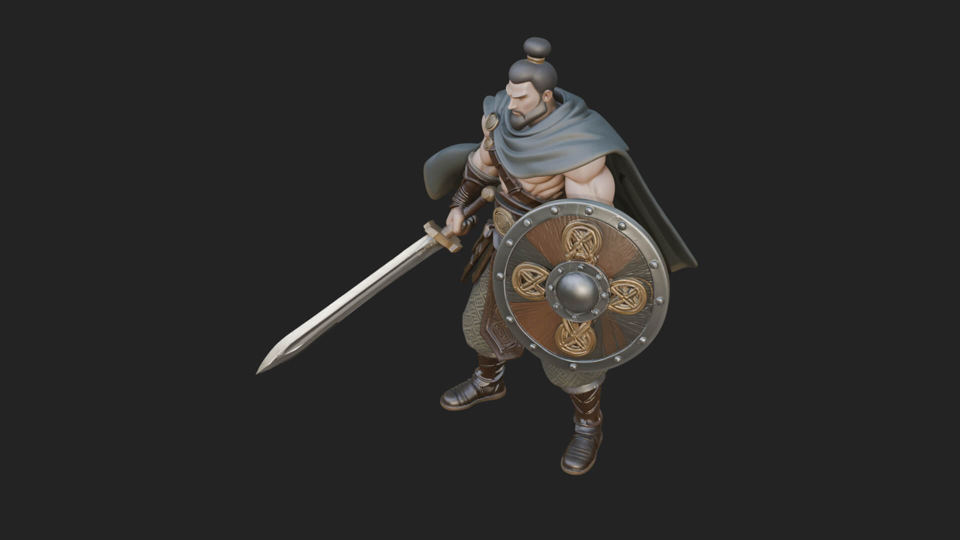 Greek Hoplite Warrior Statue Design 25 3D Print Model 3D Model