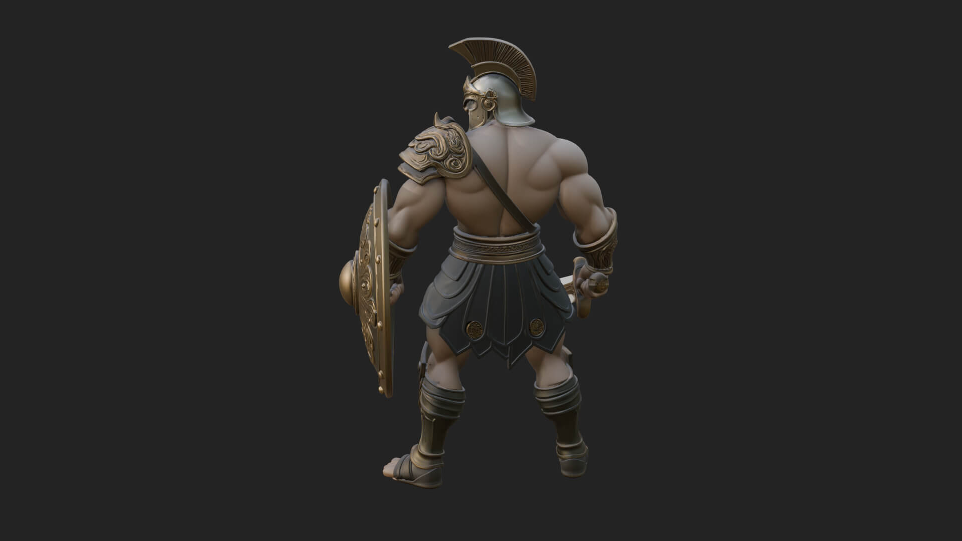 Greek Hoplite Warrior Statue Design 26 3D Print Model 3D Model