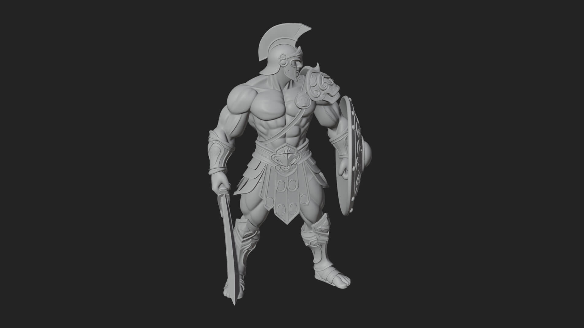 Greek Hoplite Warrior Statue Design 26 3D Print Model 3D Model