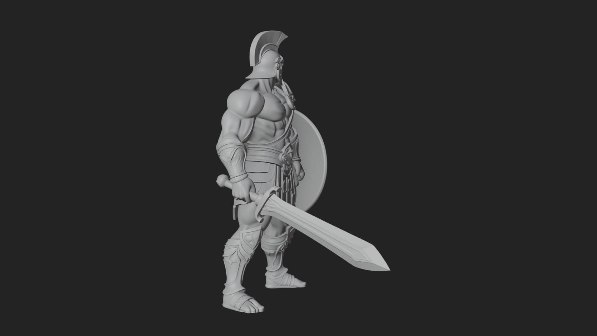 Greek Hoplite Warrior Statue Design 26 3D Print Model 3D Model