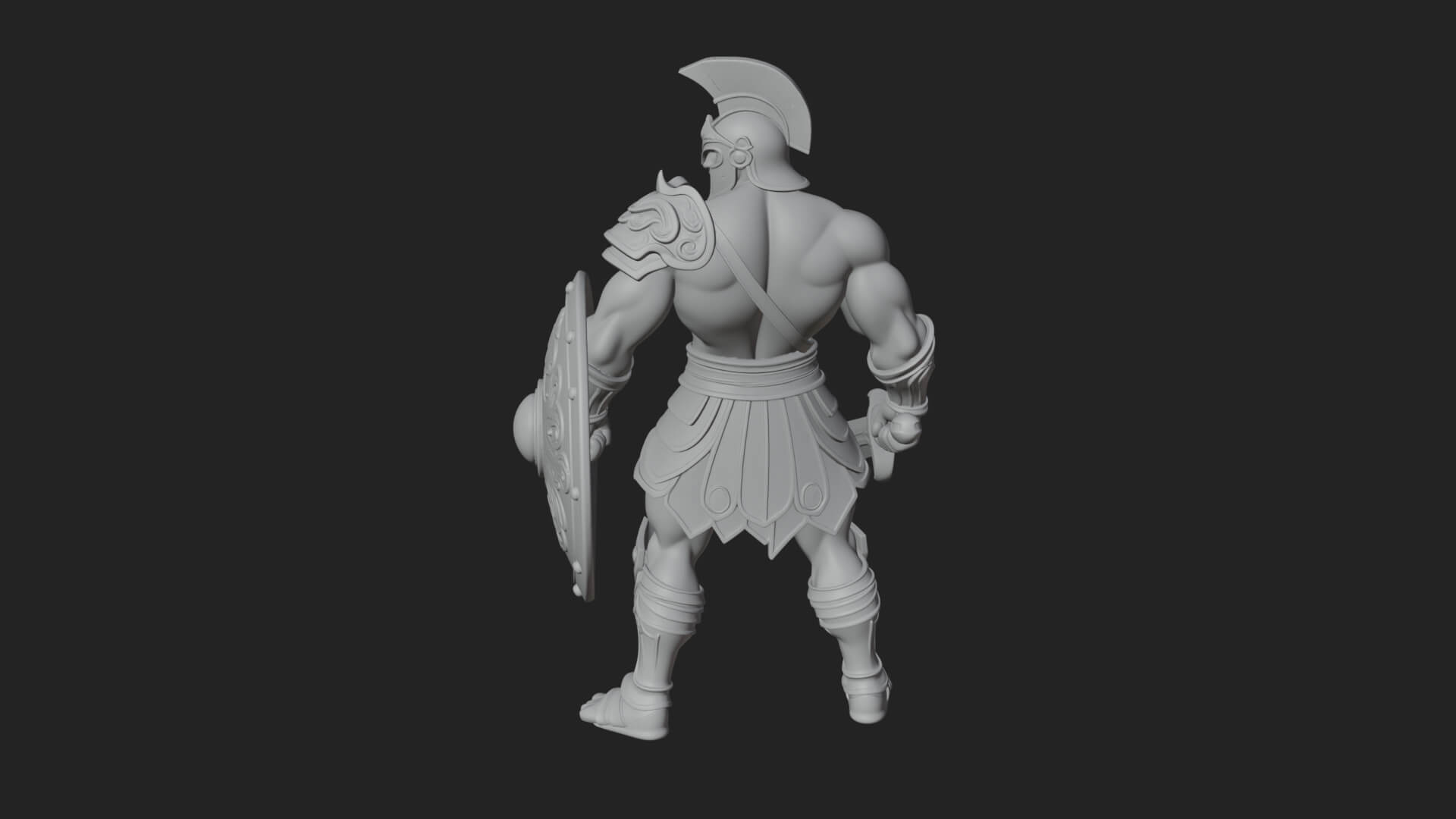 Greek Hoplite Warrior Statue Design 26 3D Print Model 3D Model
