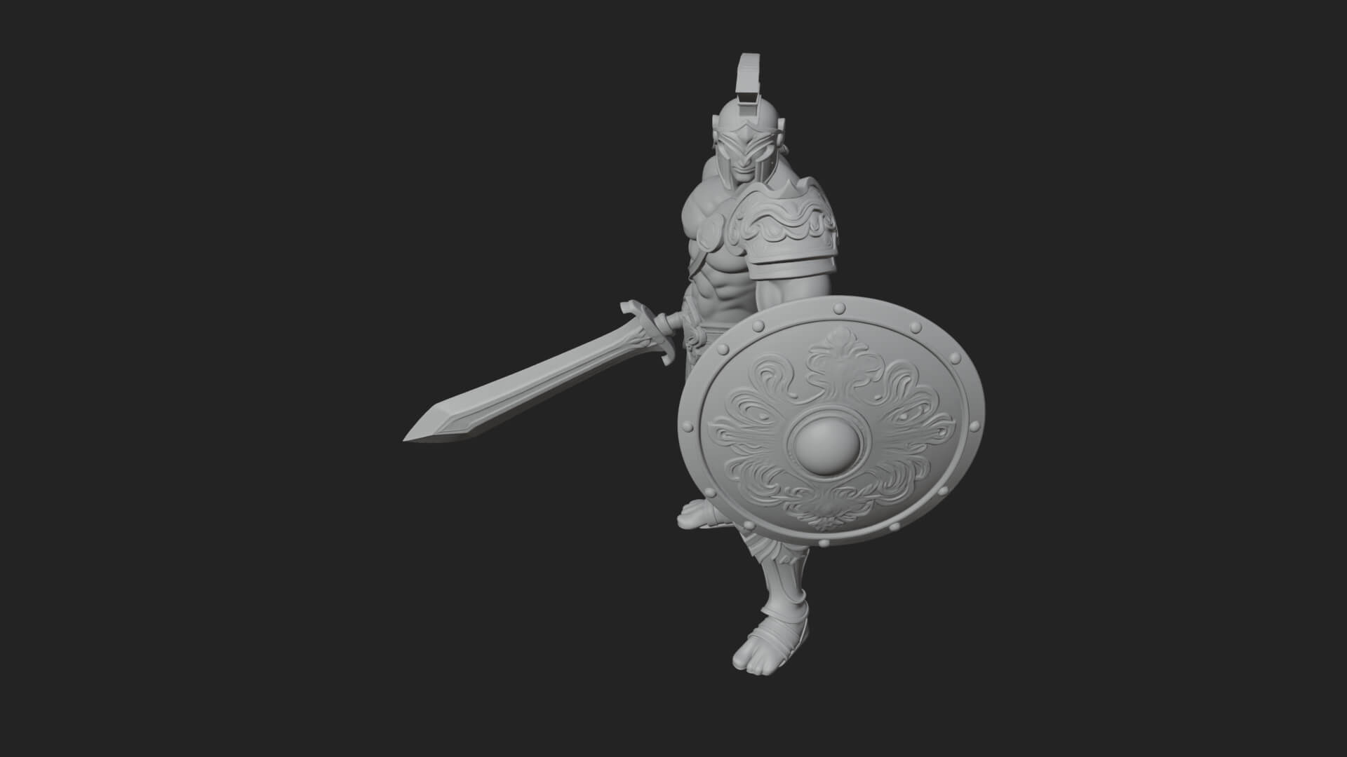 Greek Hoplite Warrior Statue Design 26 3D Print Model 3D Model