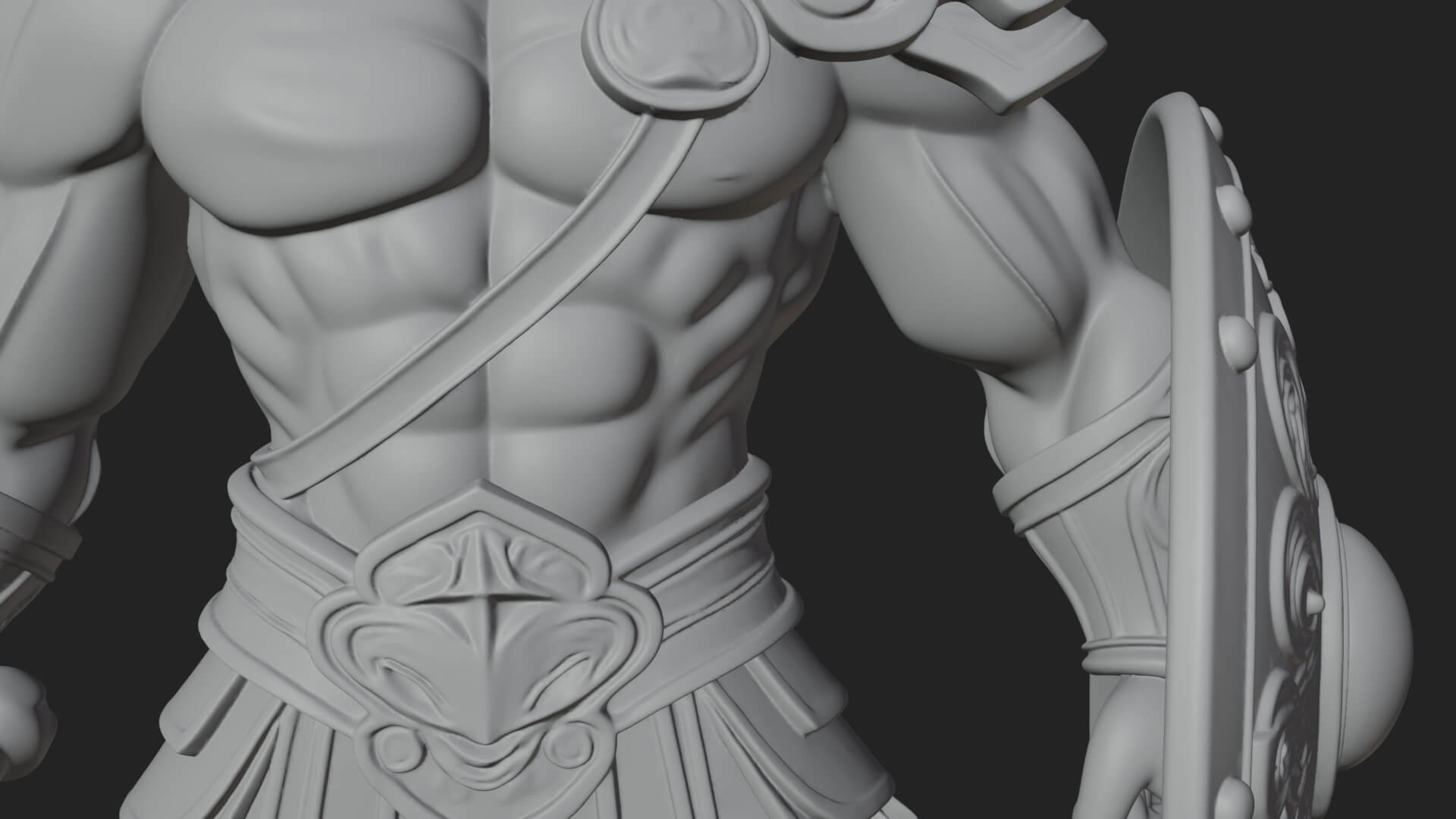 Greek Hoplite Warrior Statue Design 26 3D Print Model 3D Model