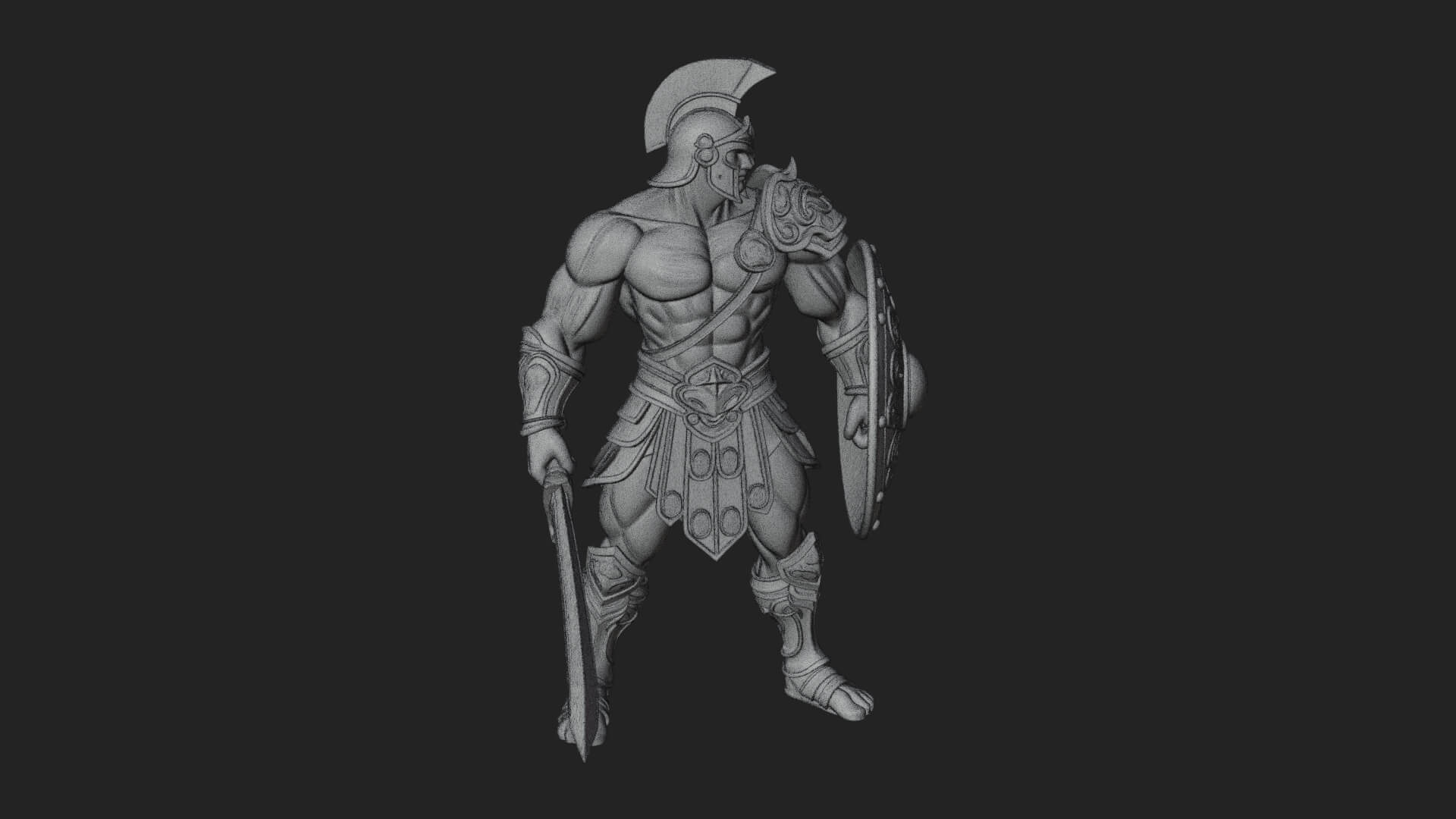 Greek Hoplite Warrior Statue Design 26 3D Print Model 3D Model