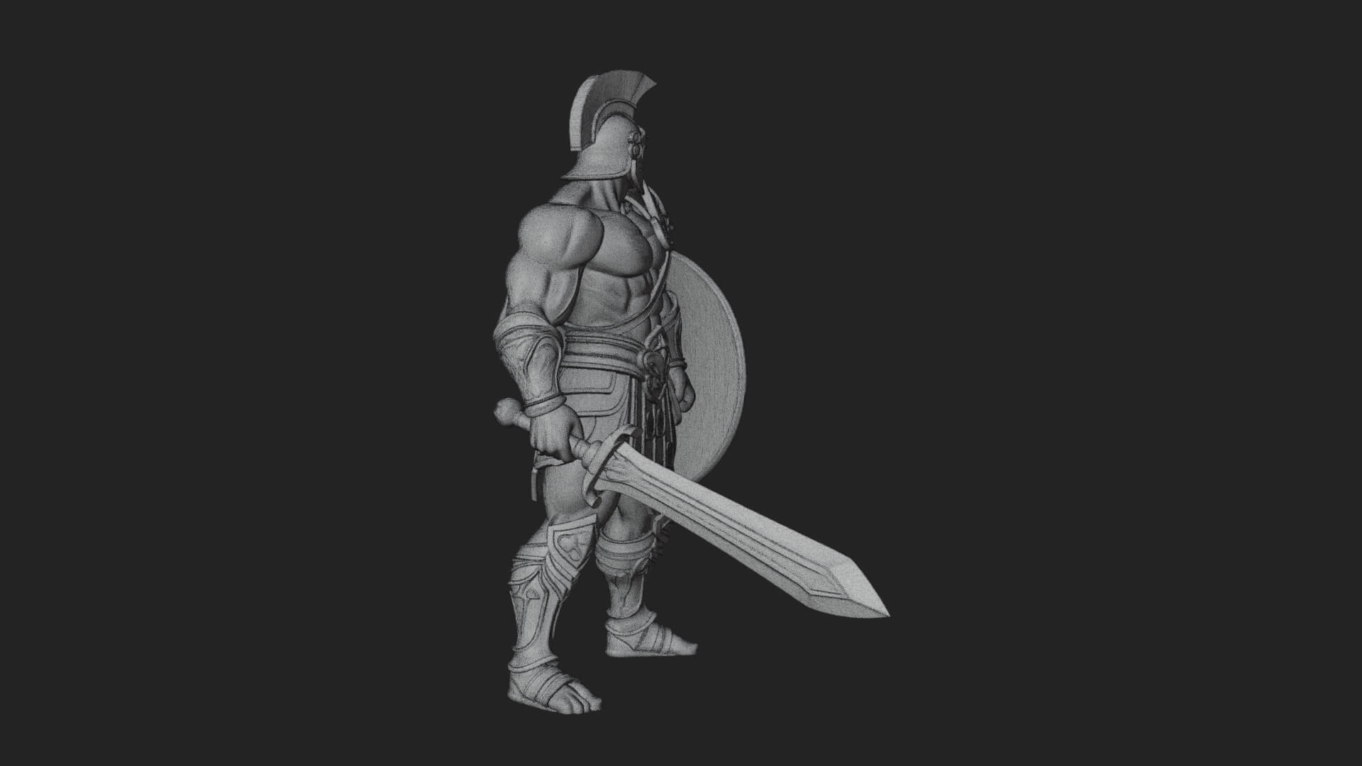 Greek Hoplite Warrior Statue Design 26 3D Print Model 3D Model