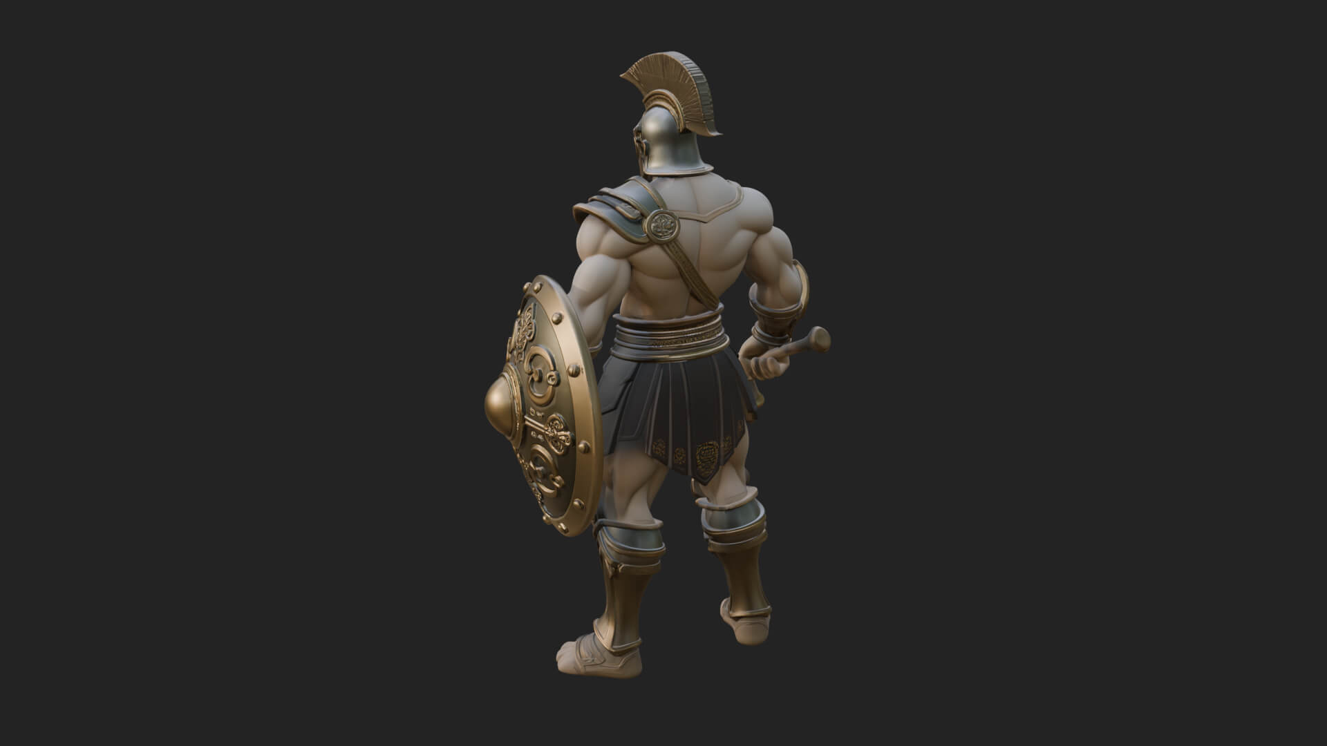 Greek Hoplite Warrior Statue Design 27 3D Print Model 3D Model