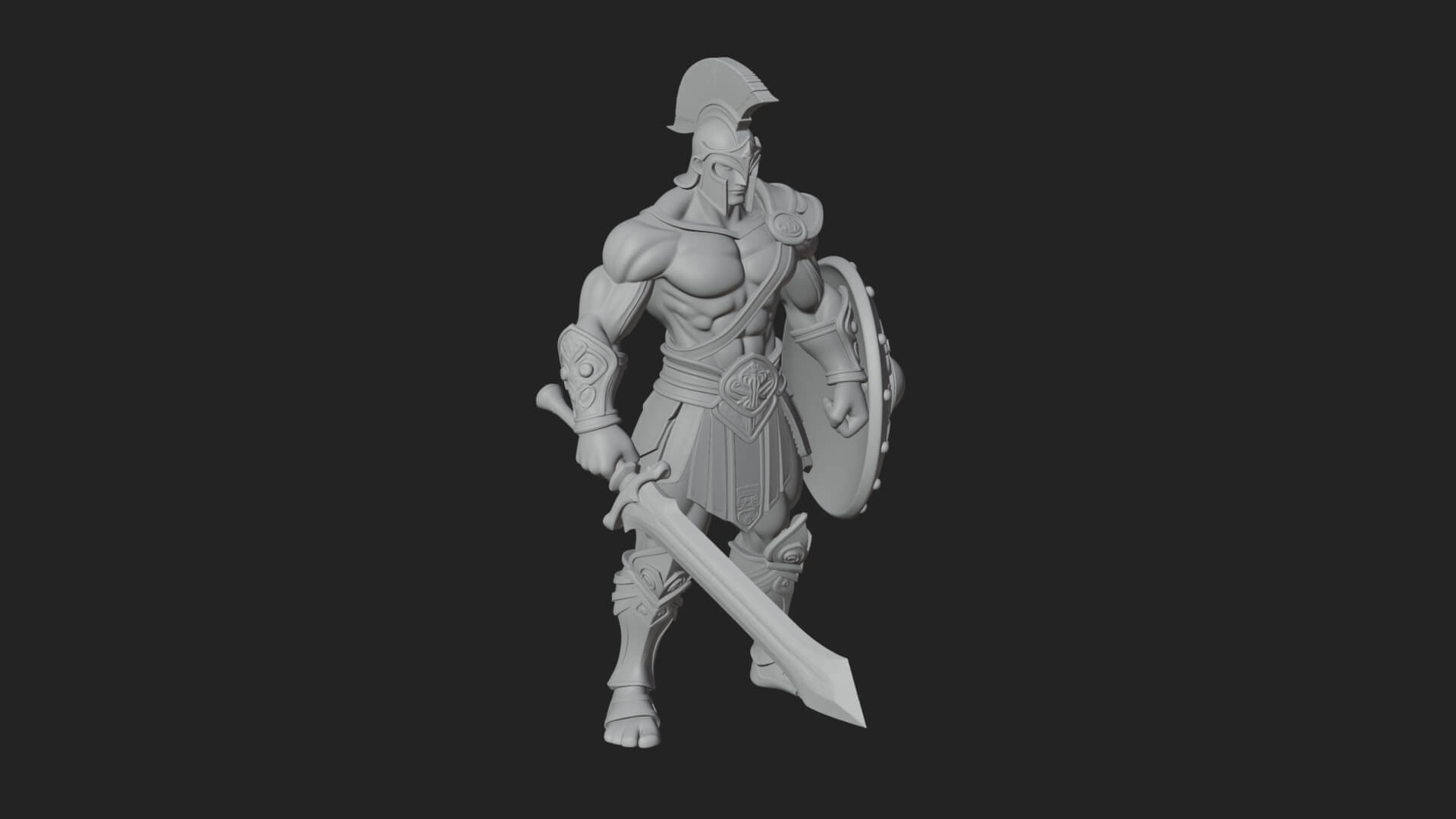 Greek Hoplite Warrior Statue Design 27 3D Print Model 3D Model