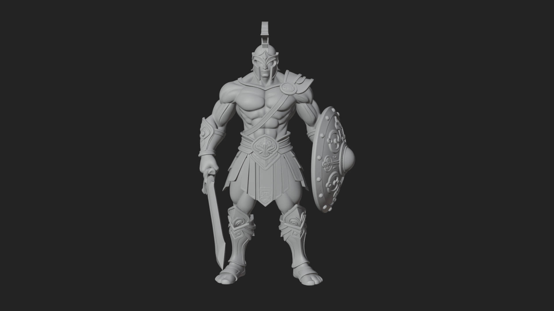 Greek Hoplite Warrior Statue Design 27 3D Print Model 3D Model