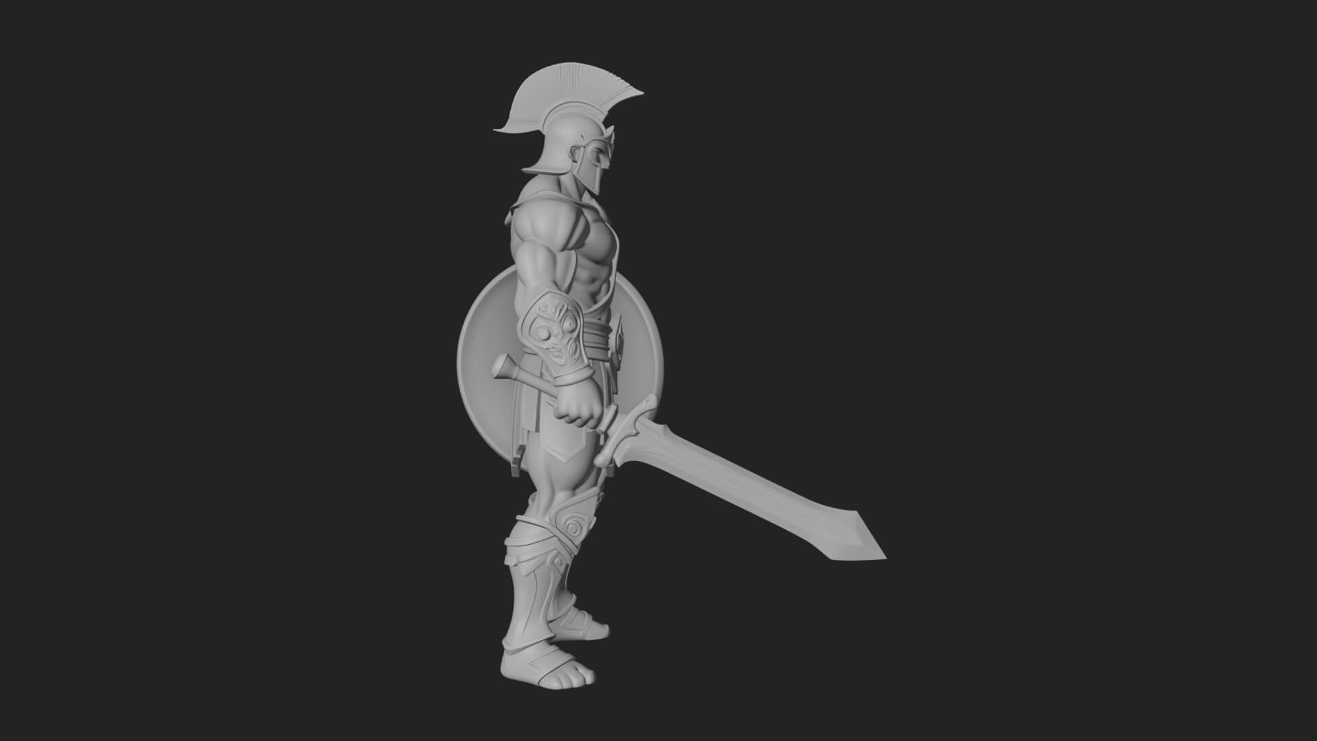 Greek Hoplite Warrior Statue Design 27 3D Print Model 3D Model