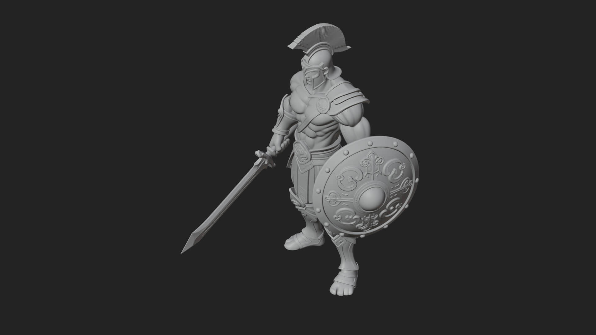 Greek Hoplite Warrior Statue Design 27 3D Print Model 3D Model