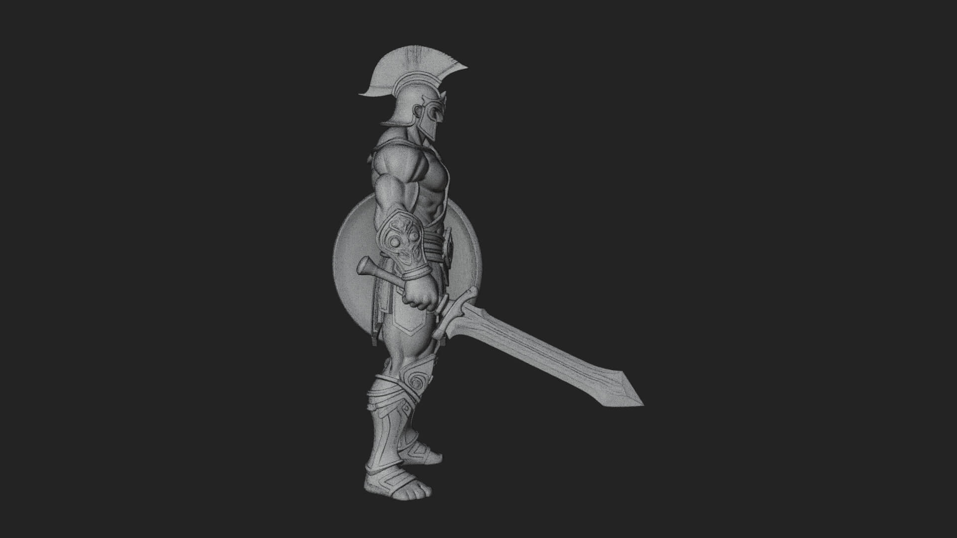 Greek Hoplite Warrior Statue Design 27 3D Print Model 3D Model