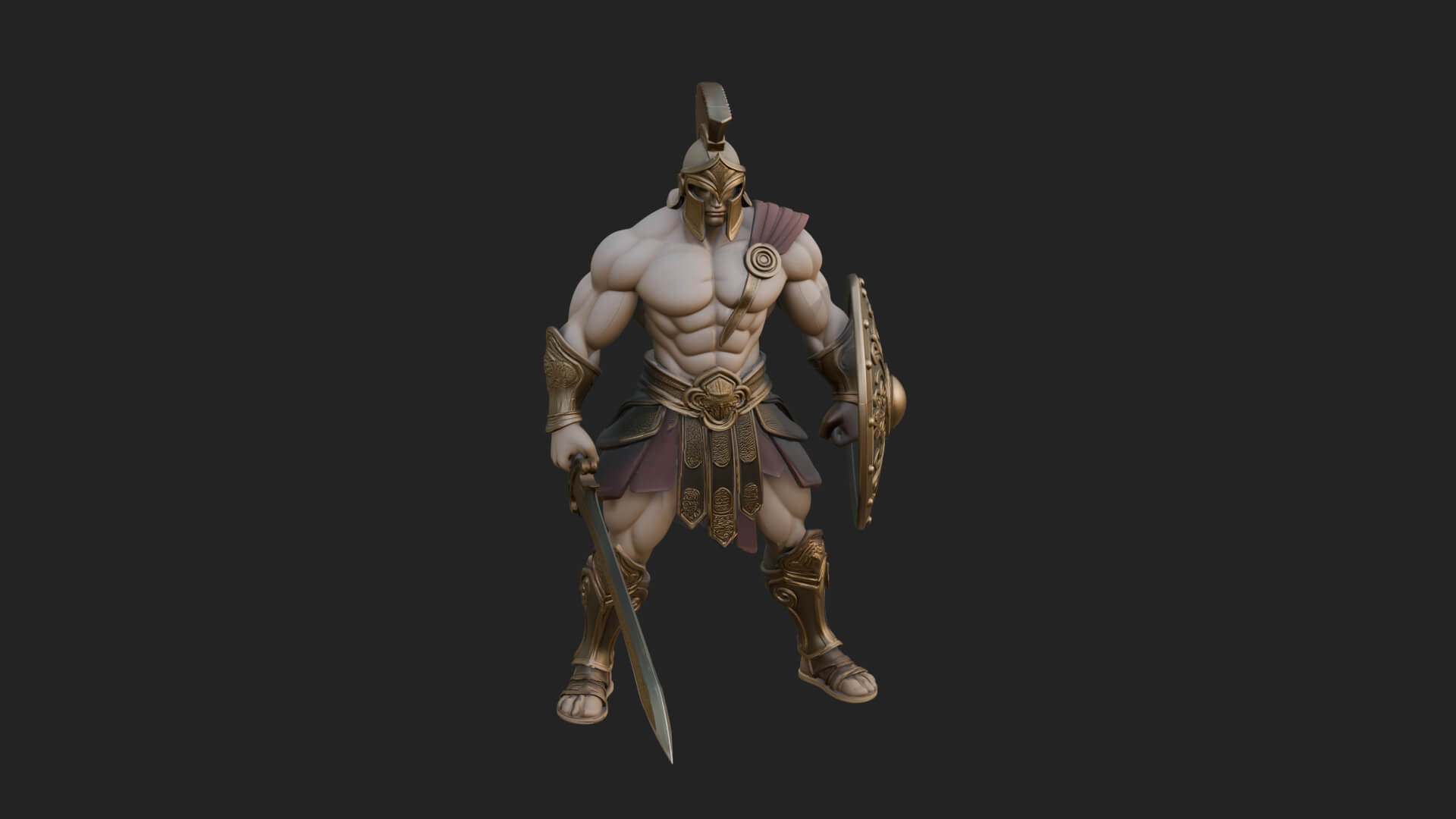 Greek Hoplite Warrior Statue Design 28 3D Print Model 3D Model