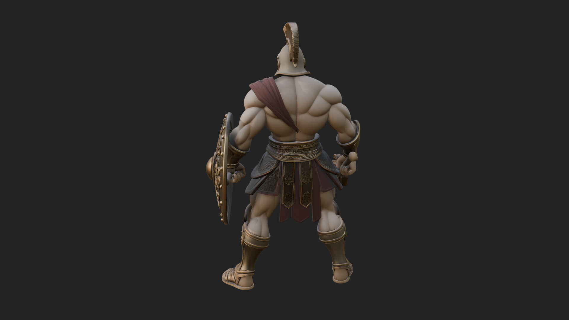 Greek Hoplite Warrior Statue Design 28 3D Print Model 3D Model